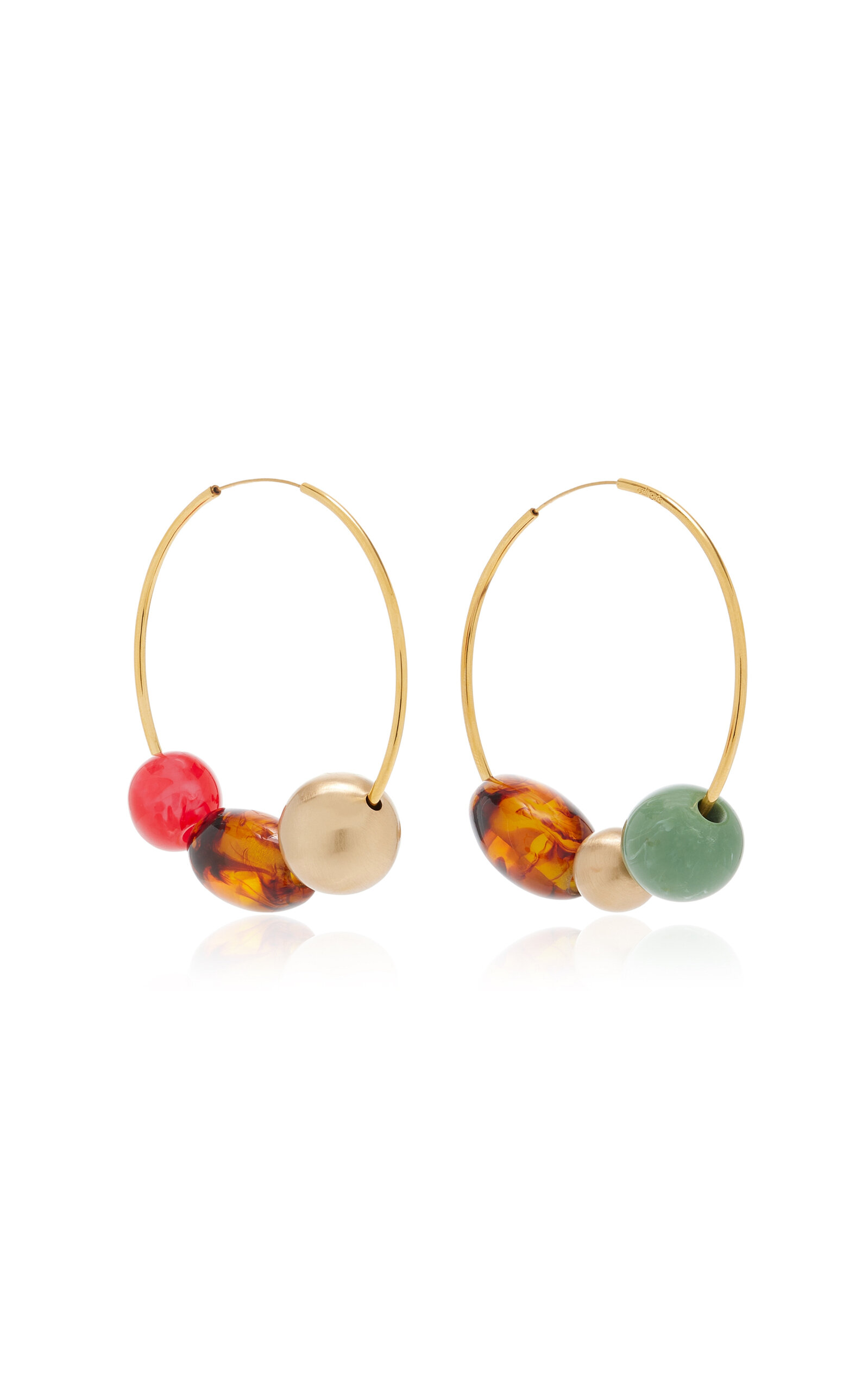 Shop Cult Gaia Merida Beaded Gold-tone Earrings In Multi