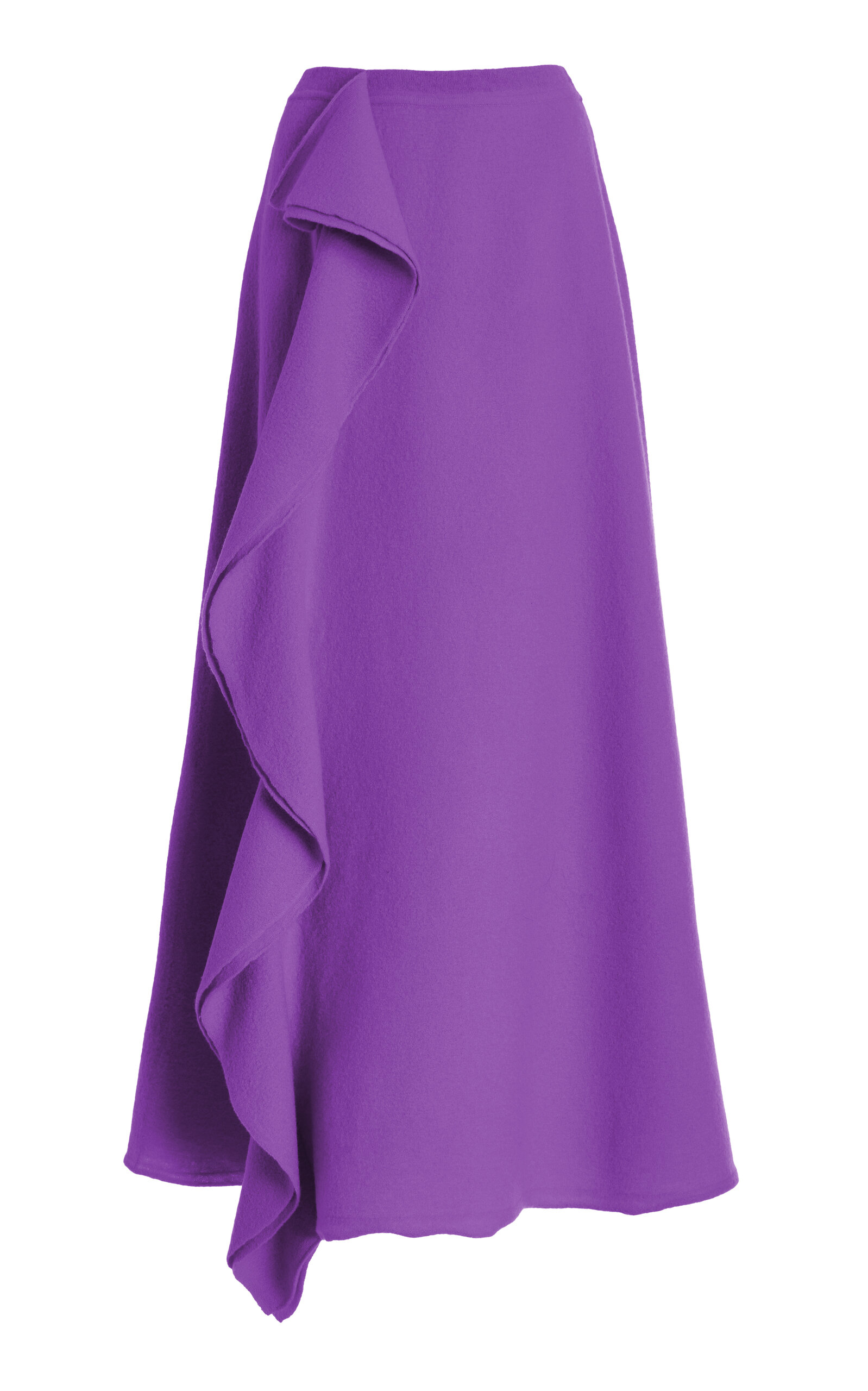 Shop Ulla Johnson Mireya Ruffled Merino Wool Maxi Skirt In Purple