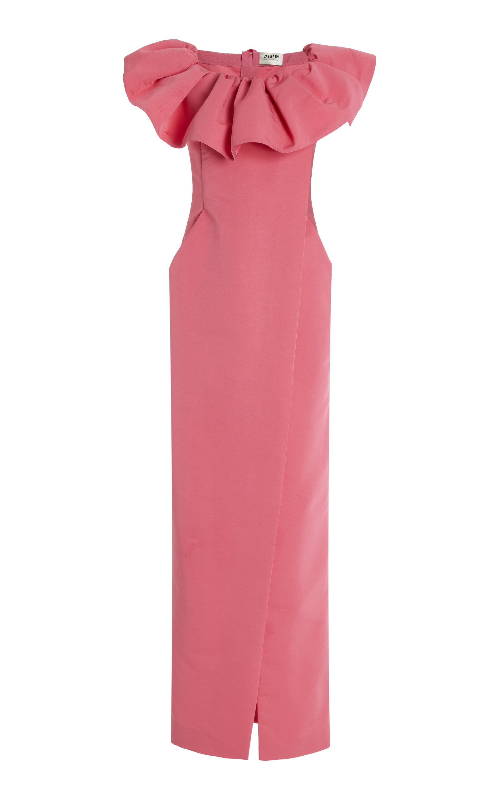 Shop Maison Rabih Kayrouz Ruffled Faille Maxi Dress In Pink