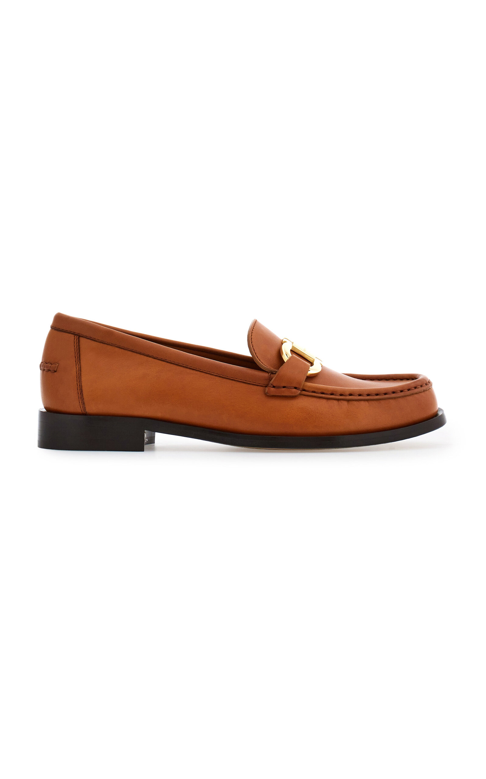 Shop Ferragamo Maryan Leather Loafers In Brown