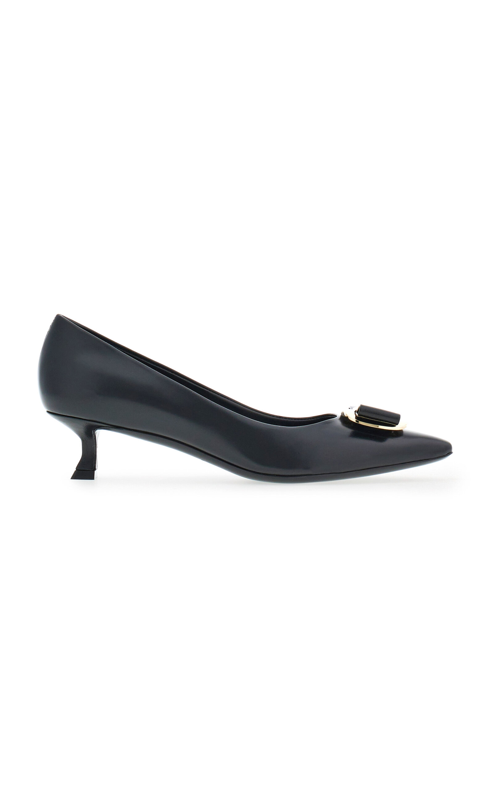 Shop Ferragamo Zelma Leather Pumps In Black