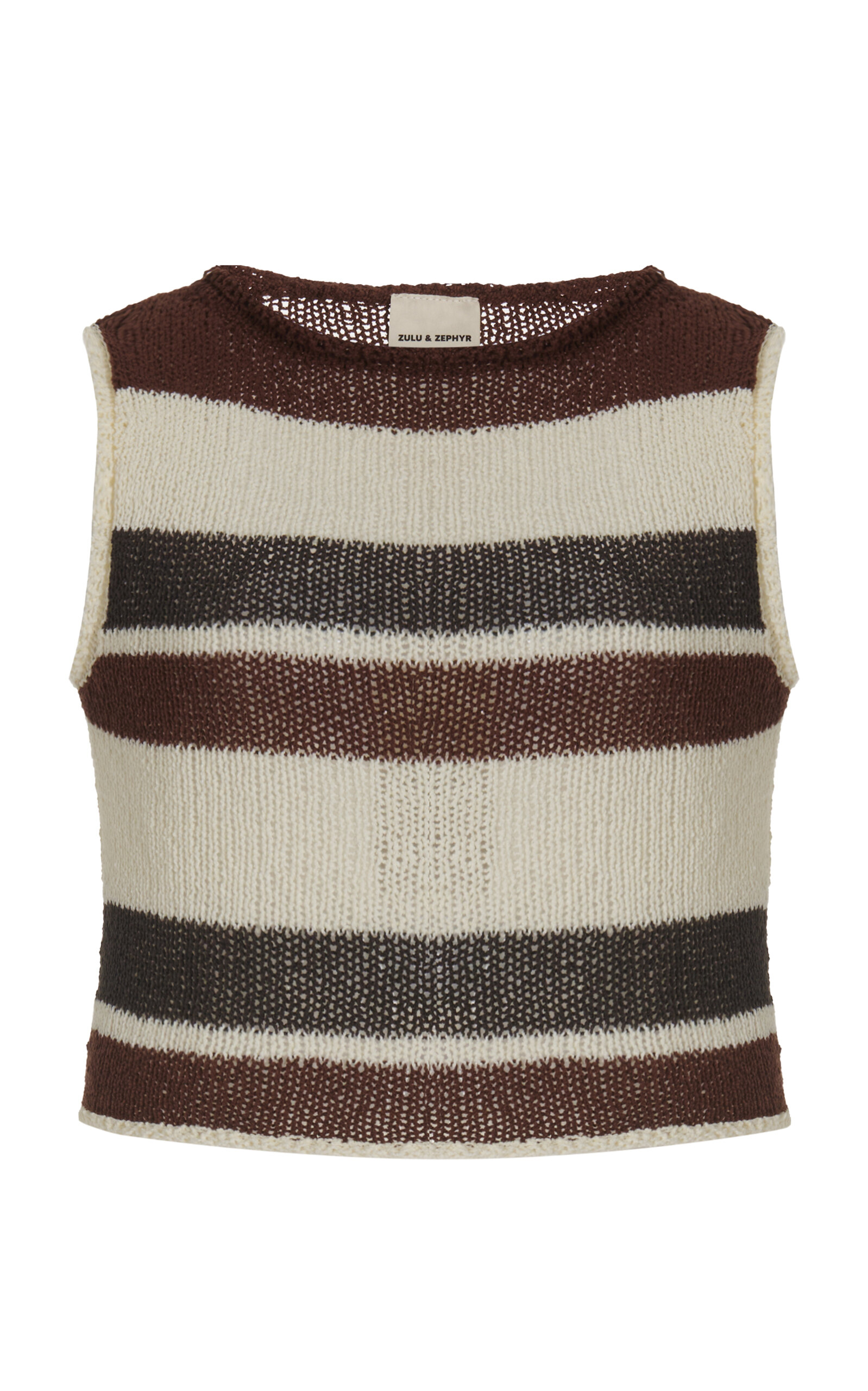 Striped Cotton-Blend Knit Top