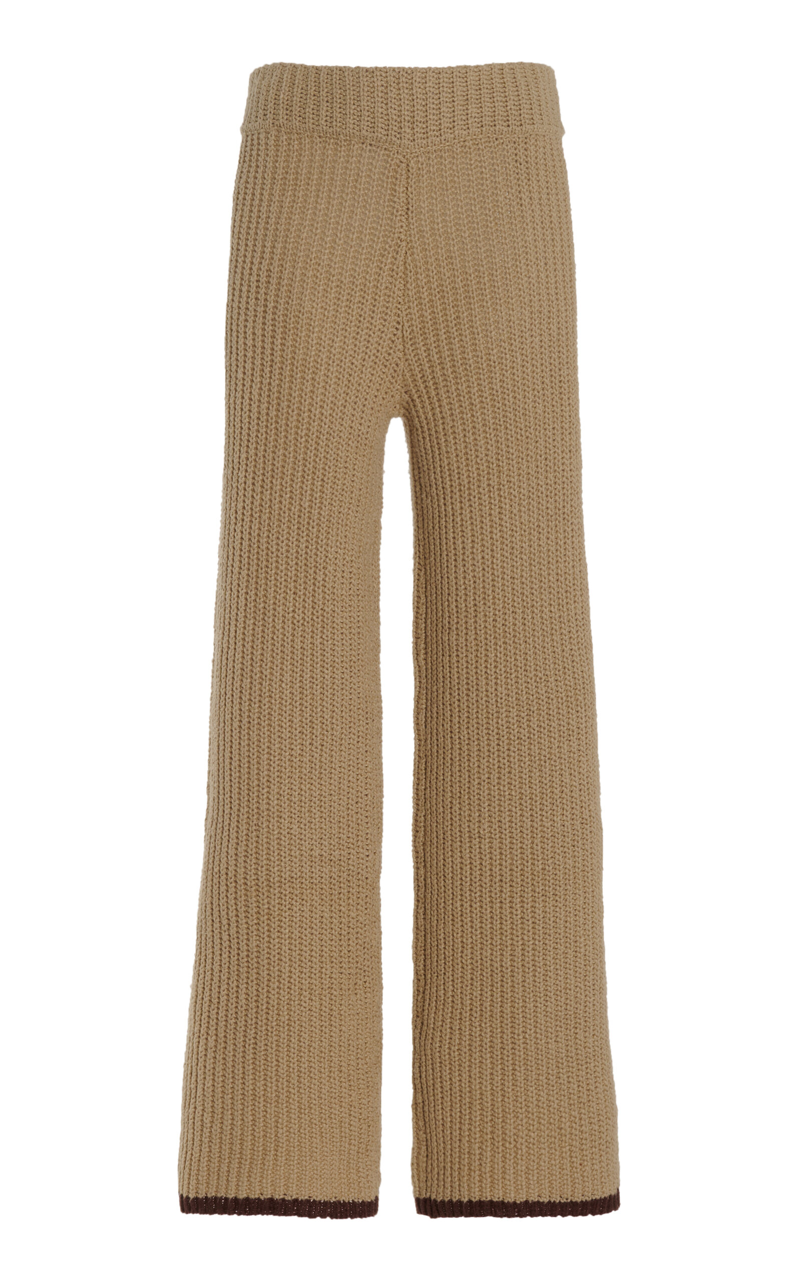 Ribbed-Knit Cotton Pants