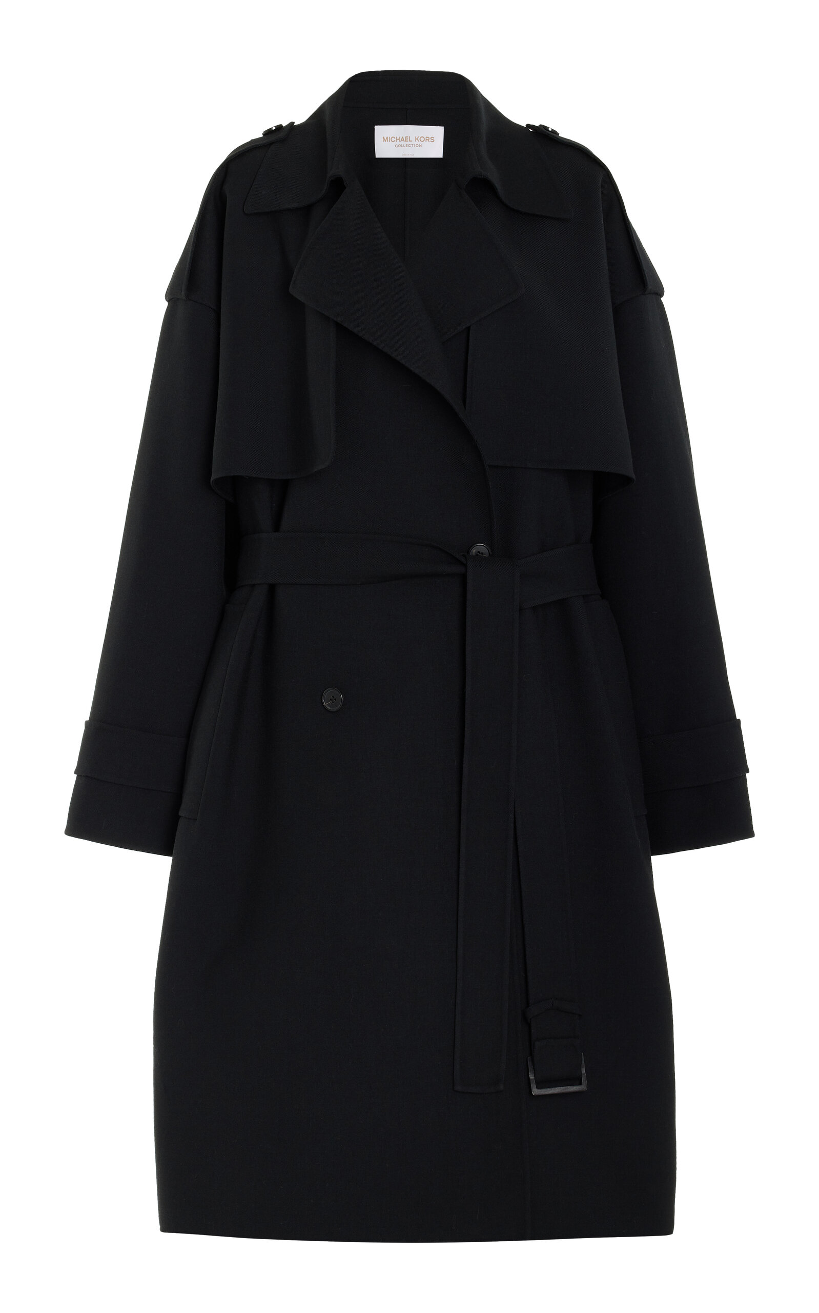 Oversized Wool Gabardine Trench Coat