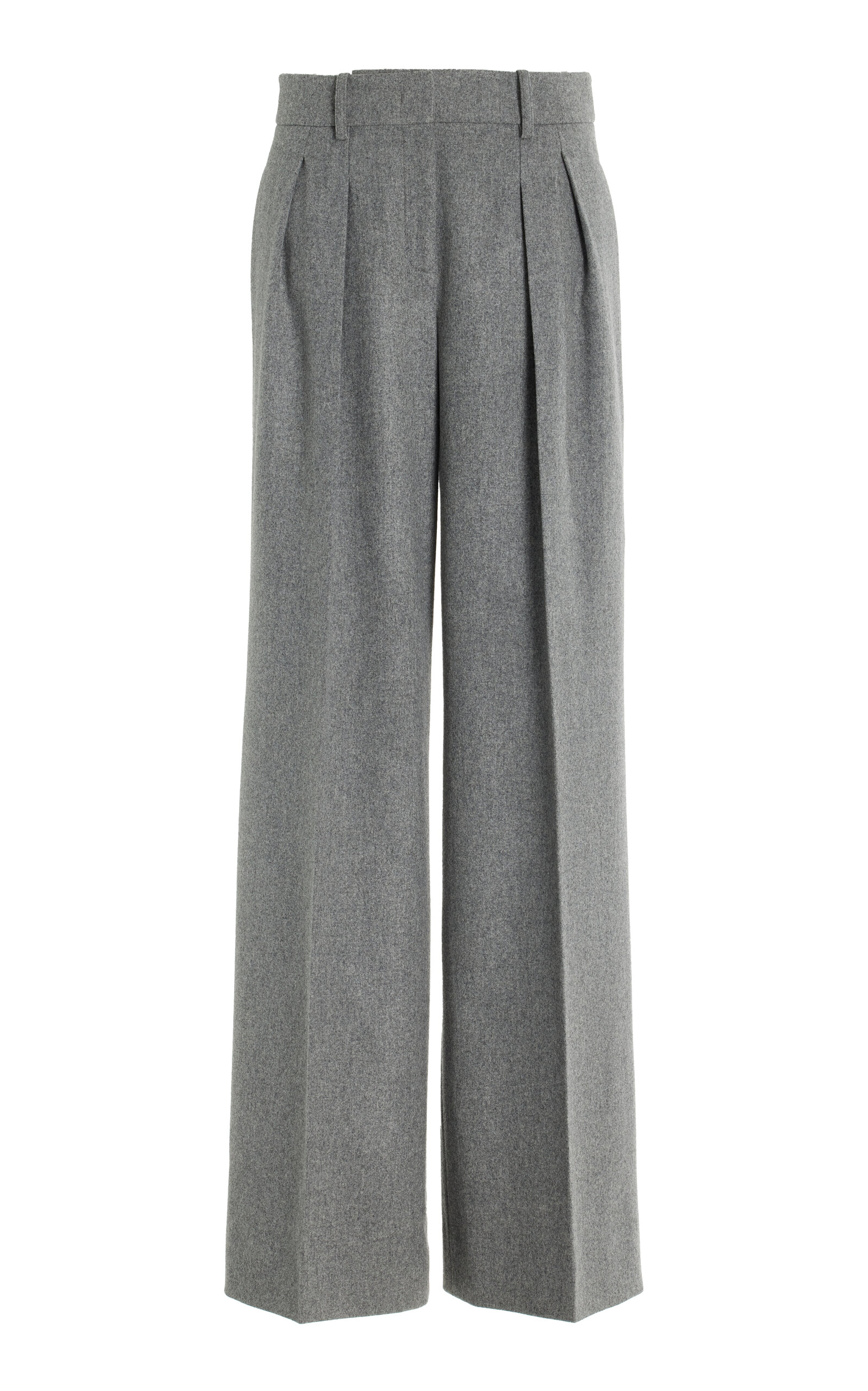 Relaxed Pleated Wool-Flannel Trousers