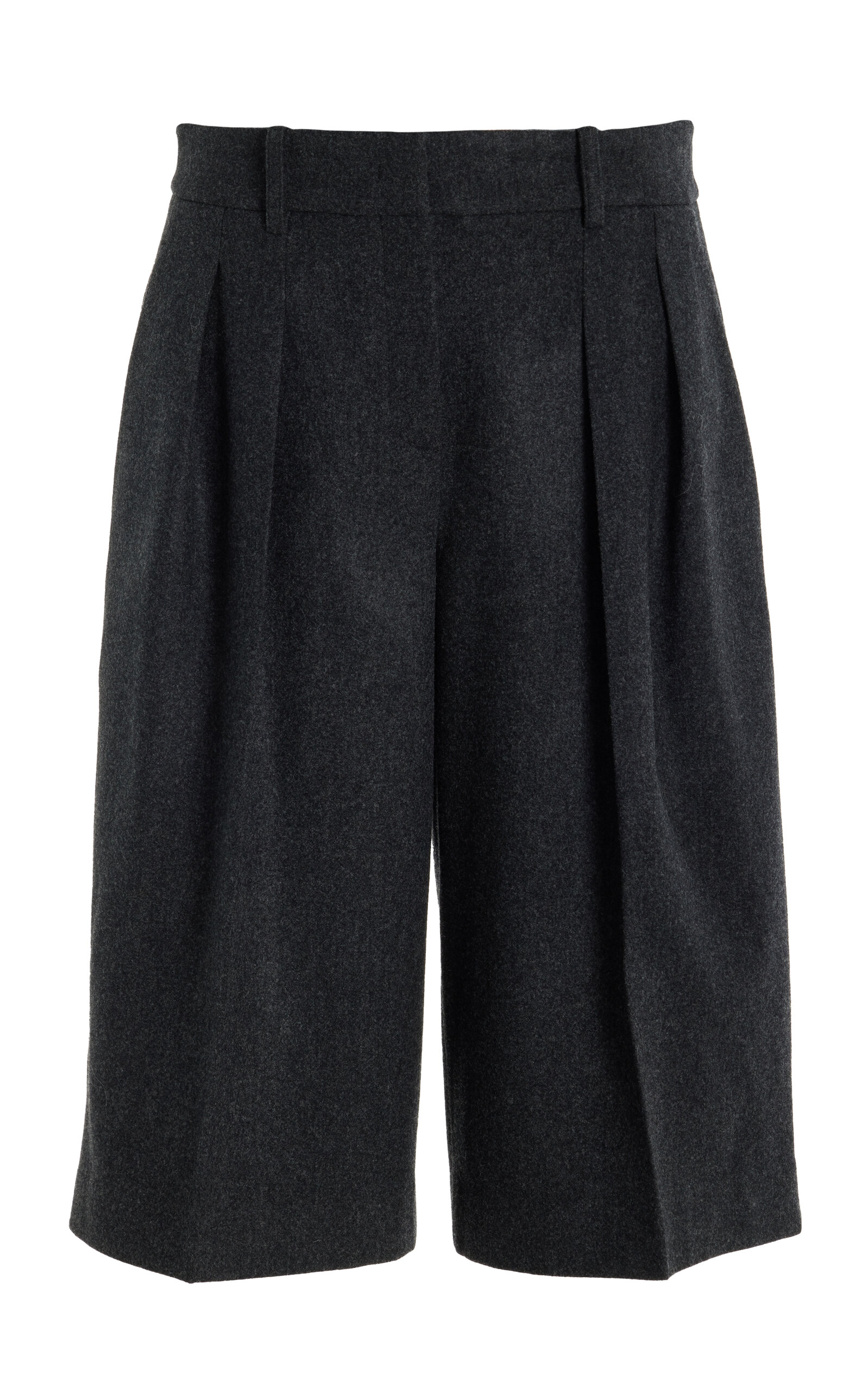 Tailored Wool-Flannel Longline Shorts