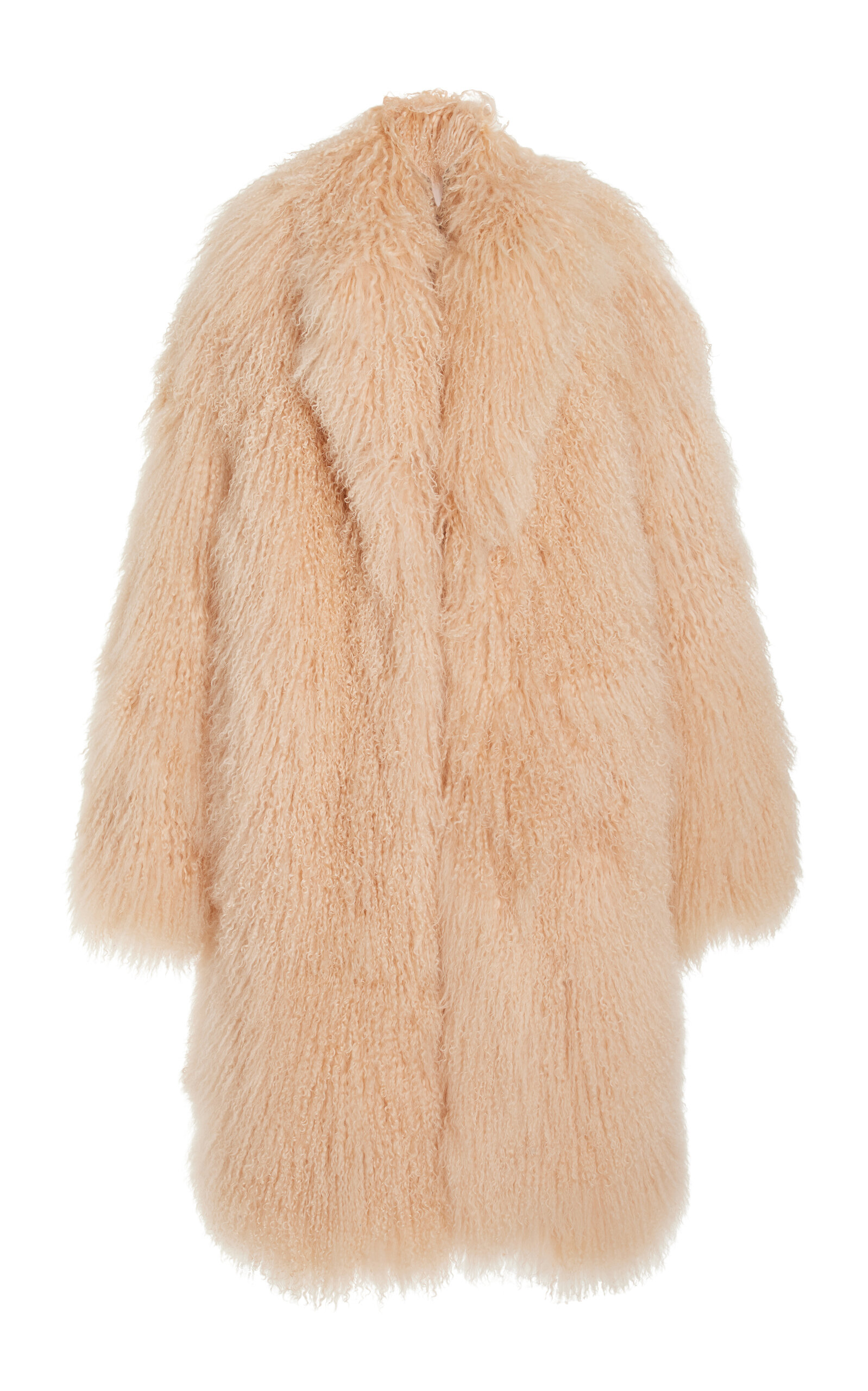 Oversized Mongolian Lamb Fur Balmacaan Coat