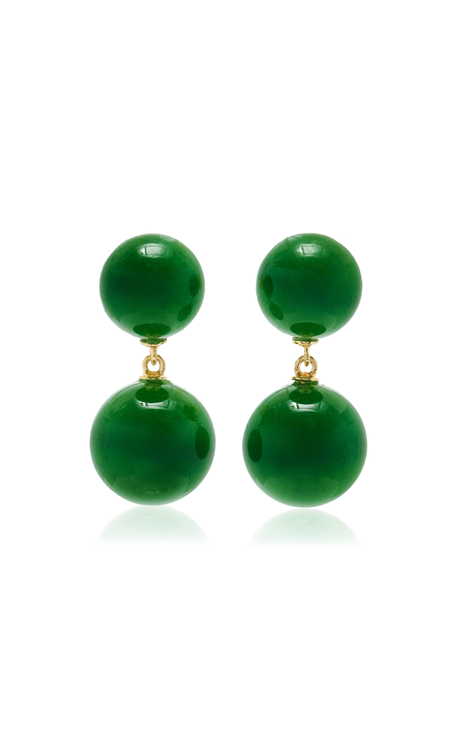 Shop Lie Studio The Hannah Agate Earrings In Green