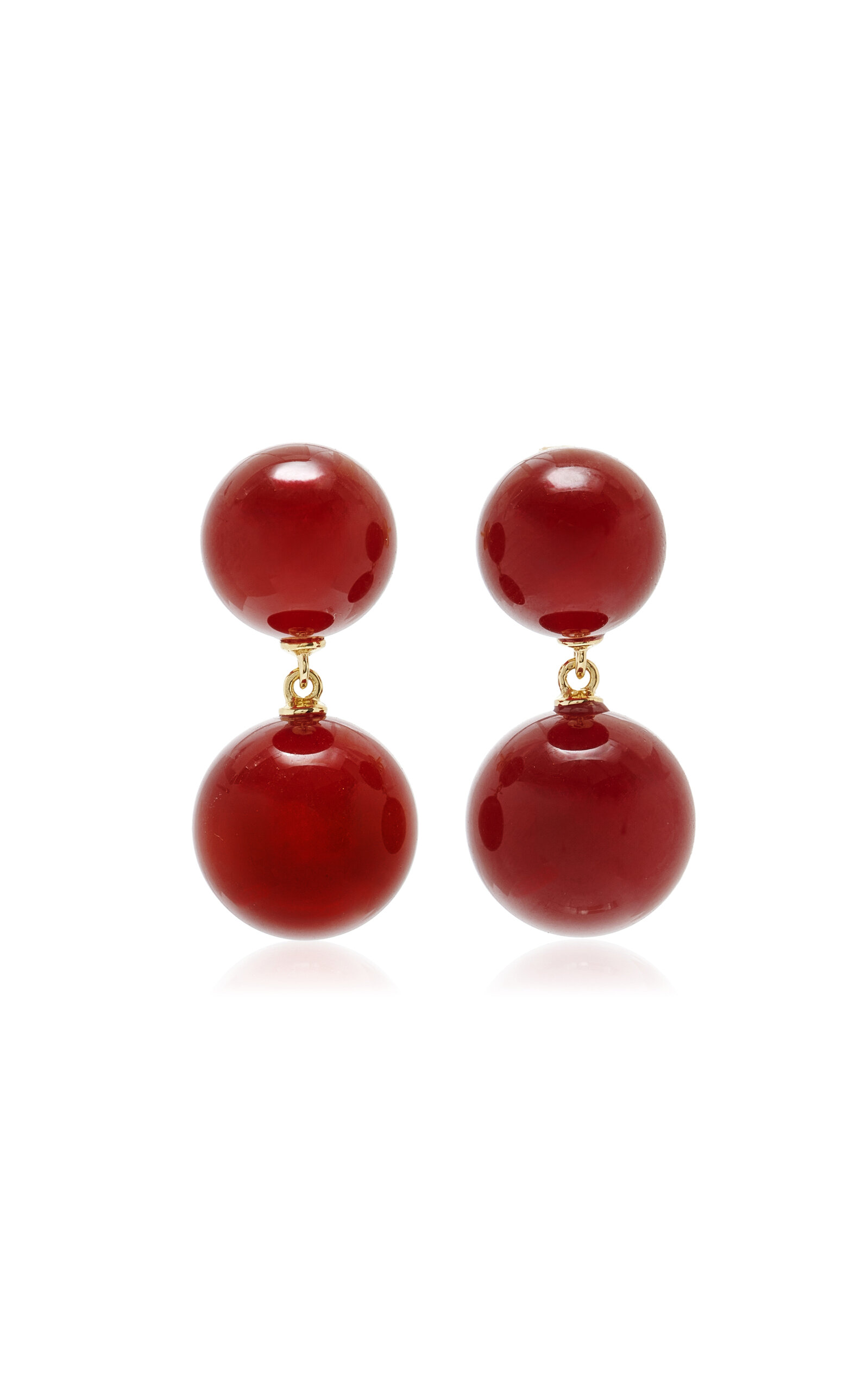 Shop Lie Studio The Hannah Carnelian Earrings In Red