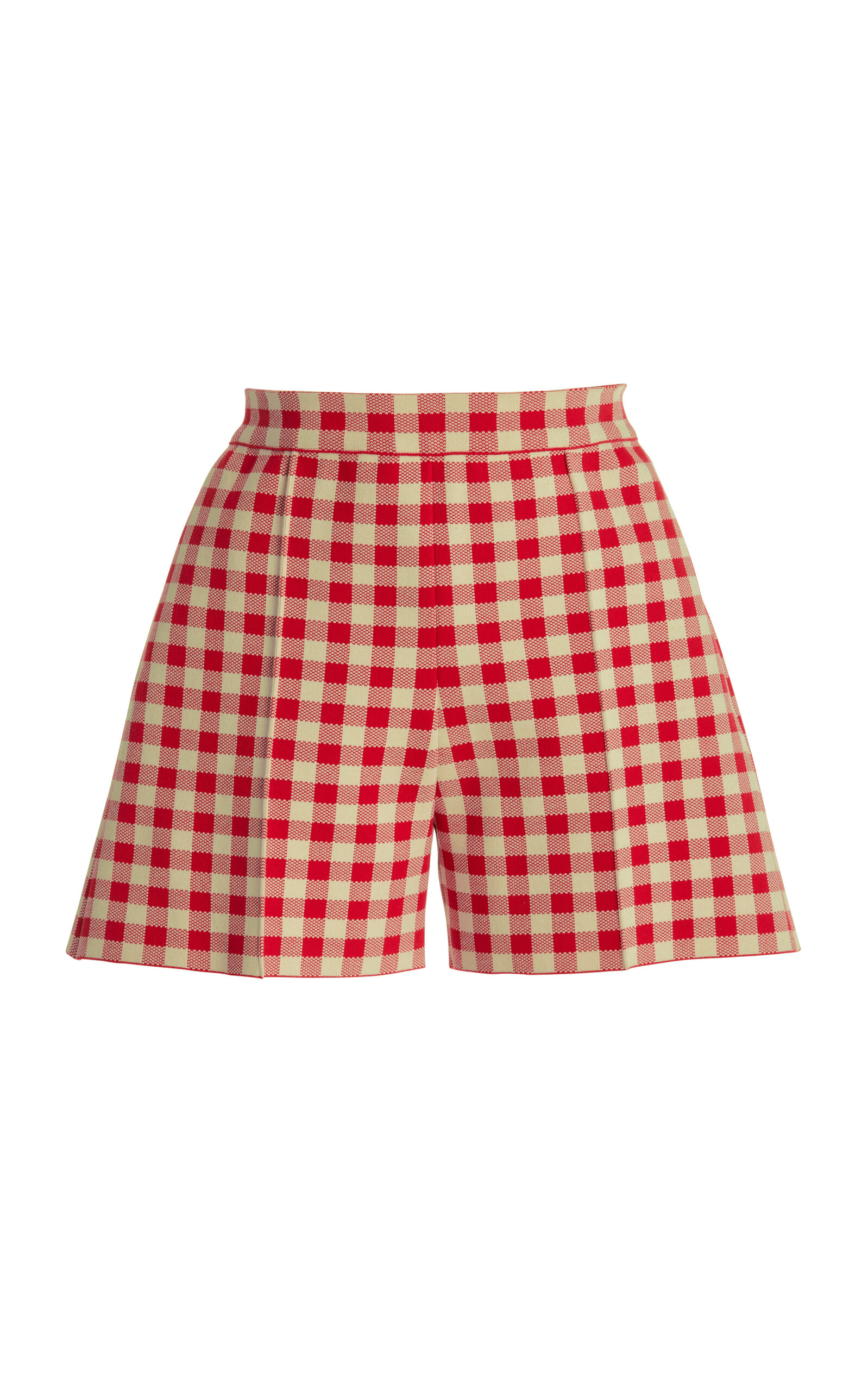 Savannah Gingham Cotton-Blend Knit Shorts