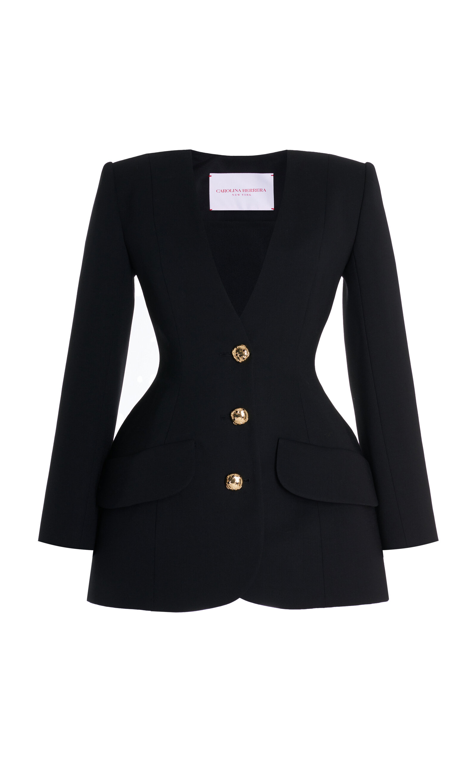 Shop Carolina Herrera Stretch-wool Jacket In Black