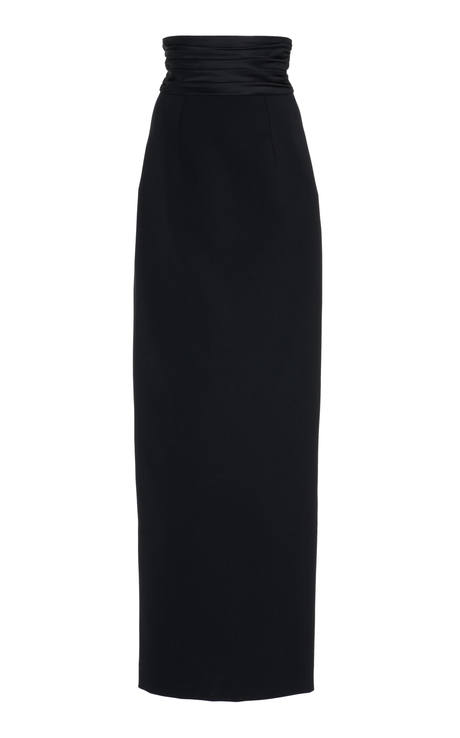 Shop Carolina Herrera Cummerbund Stretch-wool Maxi Skirt In Black