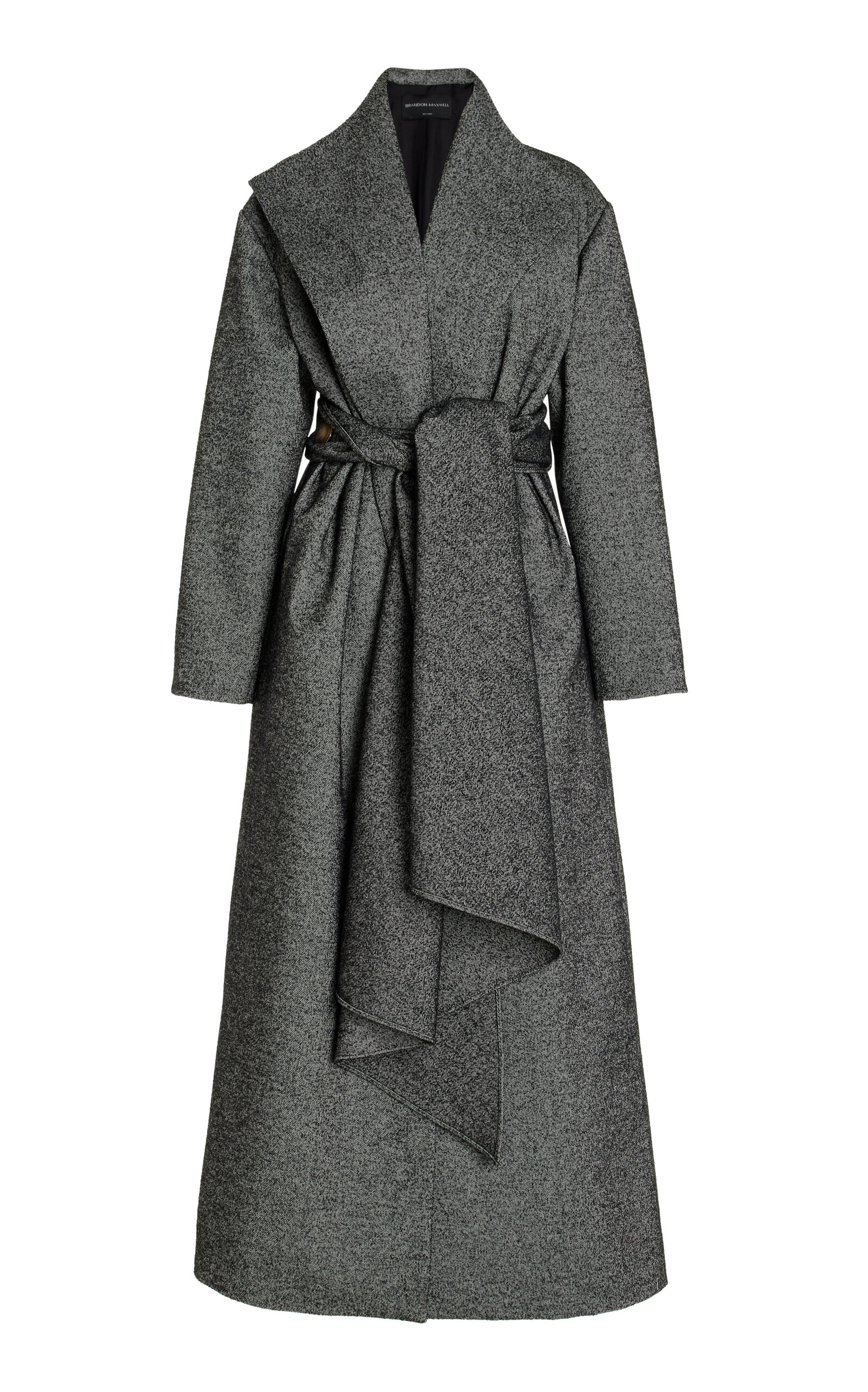 Shop Brandon Maxwell The Alden Wool Long Trench Coat In Grey