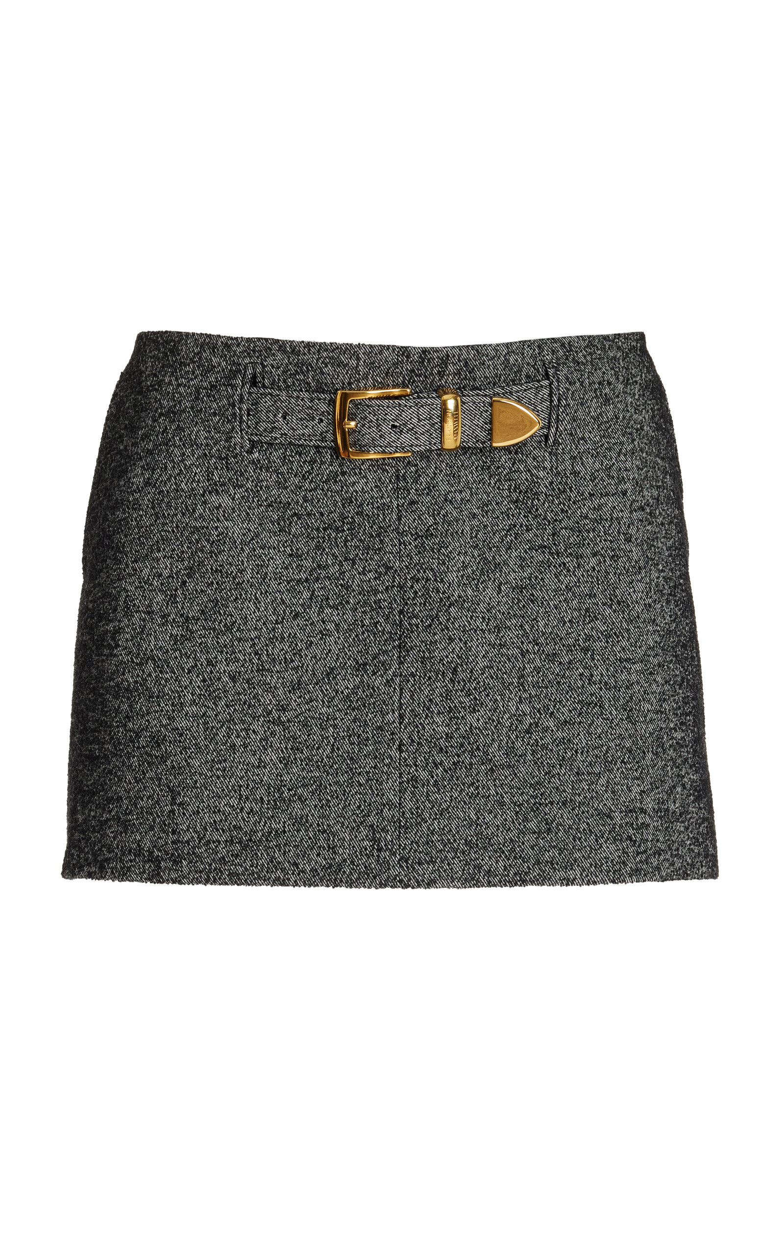 The Gabriella Belted Wool-Cotton Mini Skirt