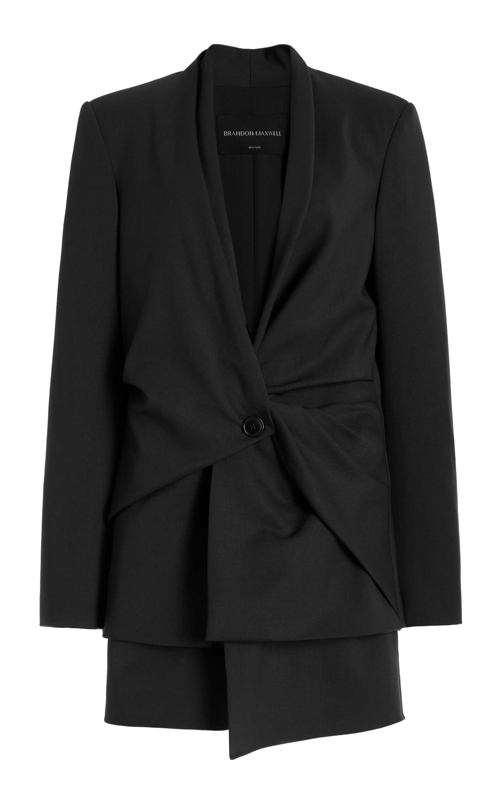 Shop Brandon Maxwell The Mila Wool Layered Jacket In Black