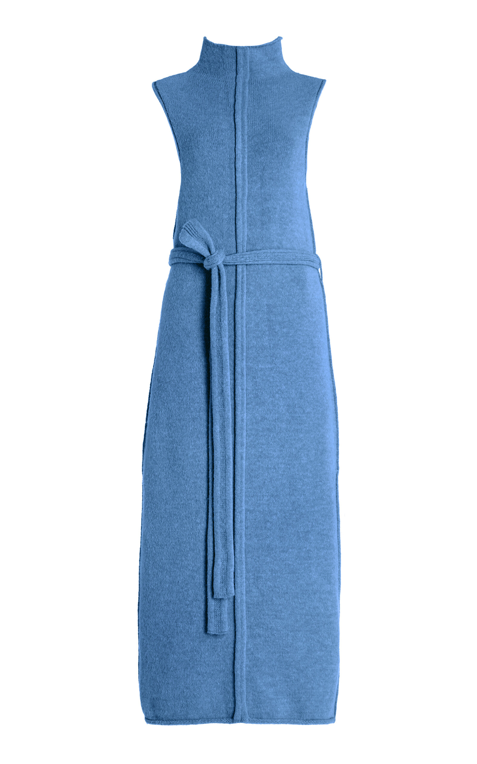 Shop Proenza Schouler White Label Zola Knit Wool-blend Midi Dress In Blue