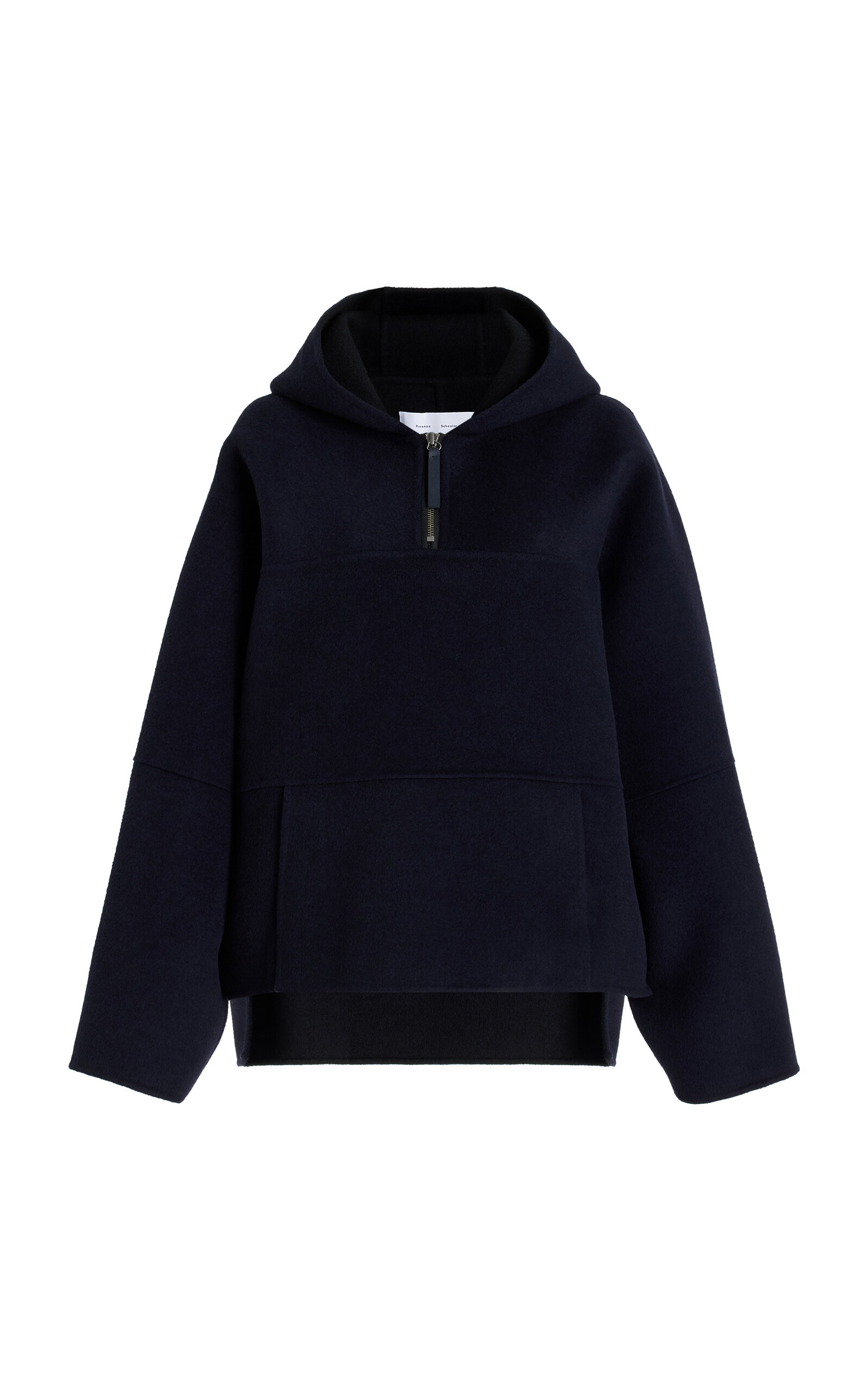 Shop Proenza Schouler White Label Isaac Double-faced Wool Hoodie In Navy