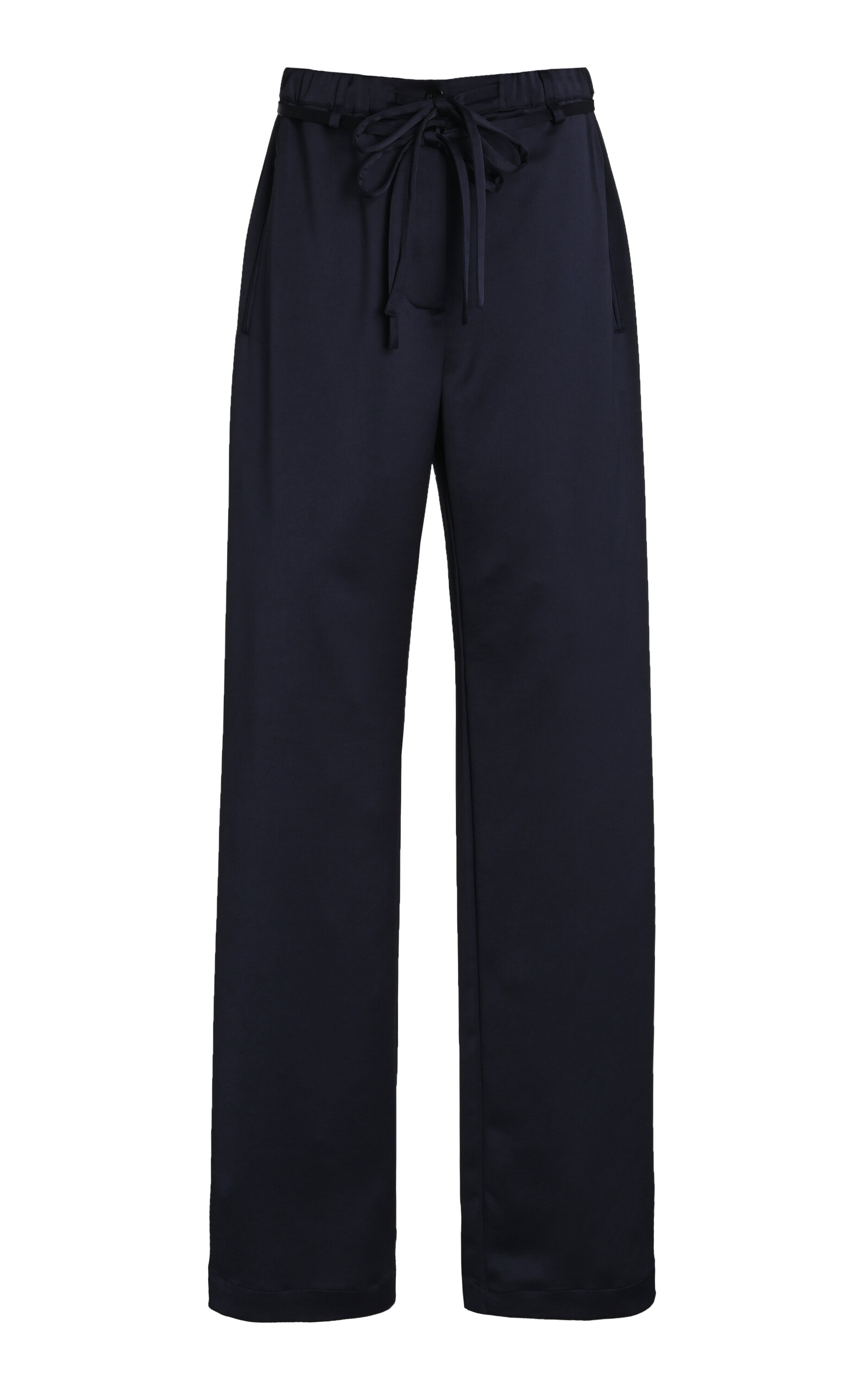 Shop Proenza Schouler White Label Magnus Satin Wide-leg Pants In Navy