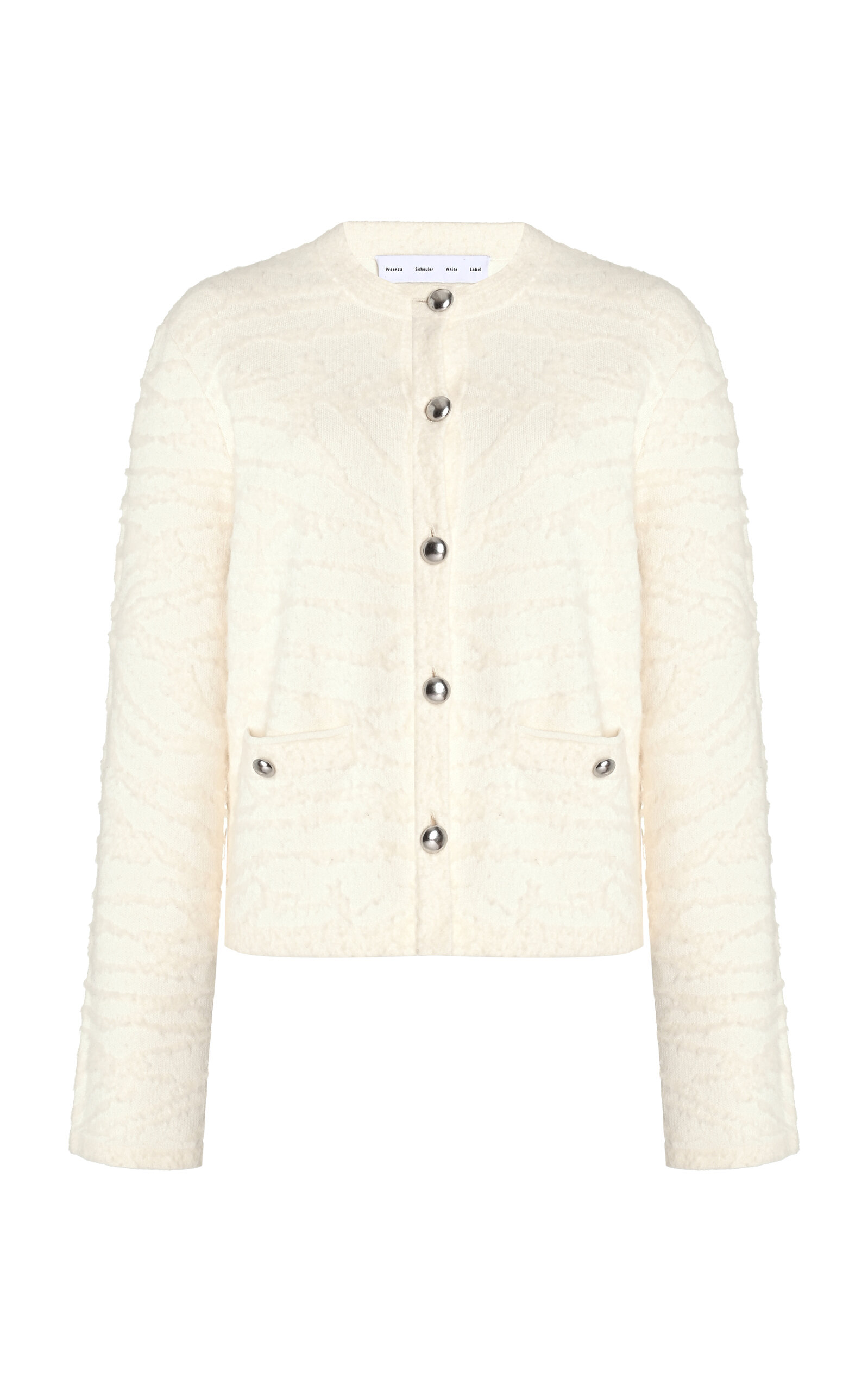 Shop Proenza Schouler White Label Josephine Brushed Knit Cotton Cardigan In Ivory