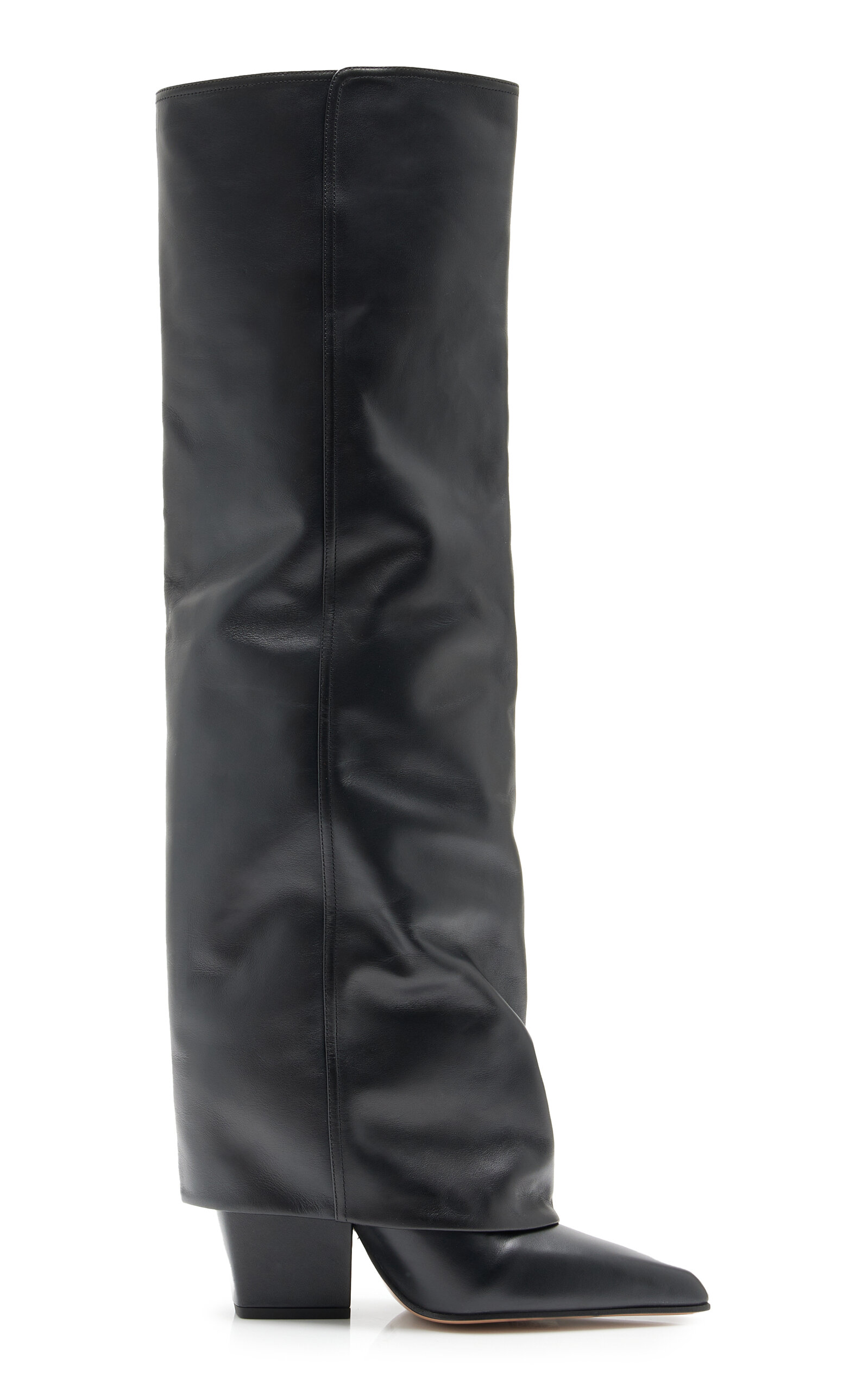 Jane Fold-Over Leather Knee Boots