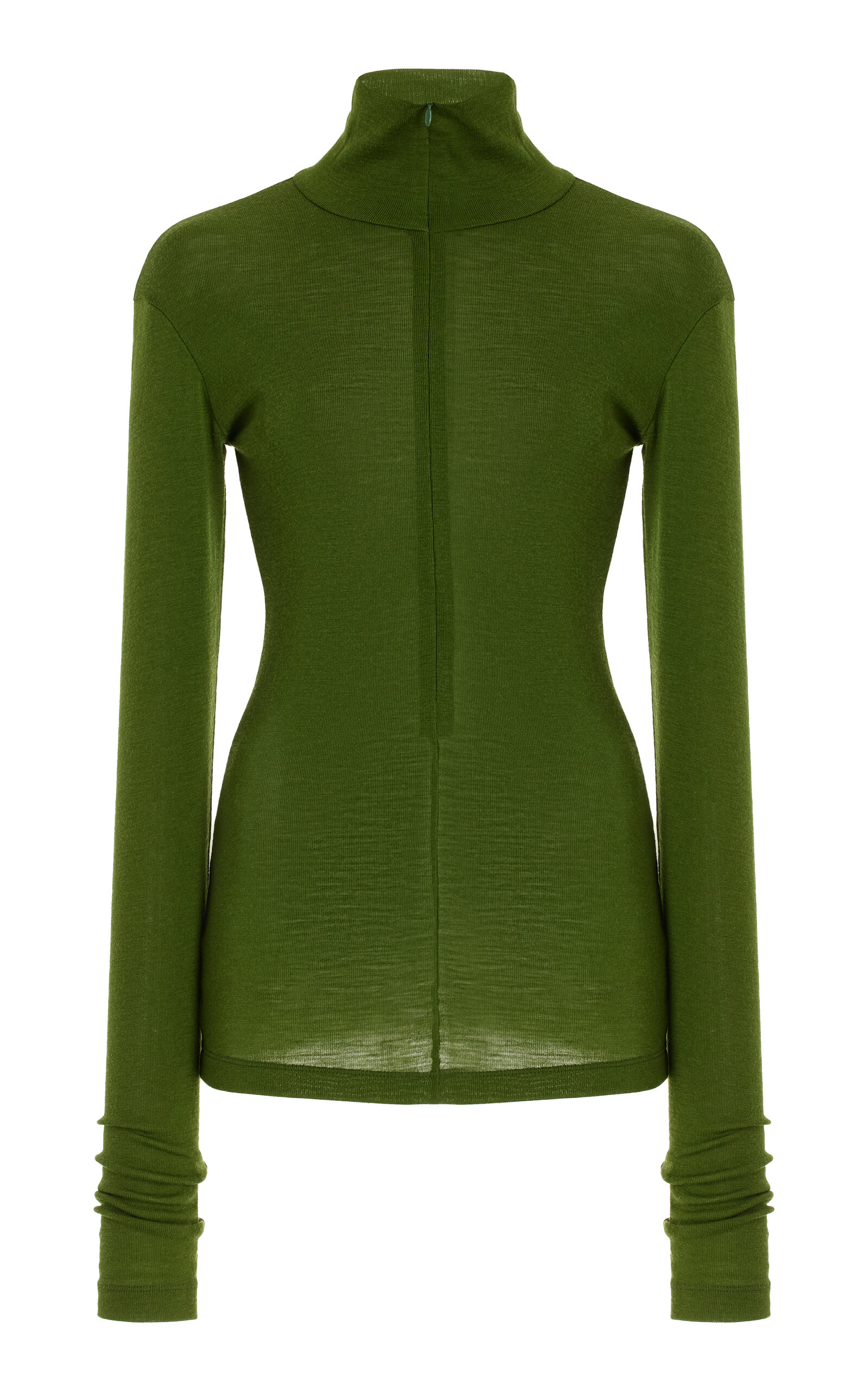 Shop Bite Studios Zipped Fine Knit Wool Top In Green