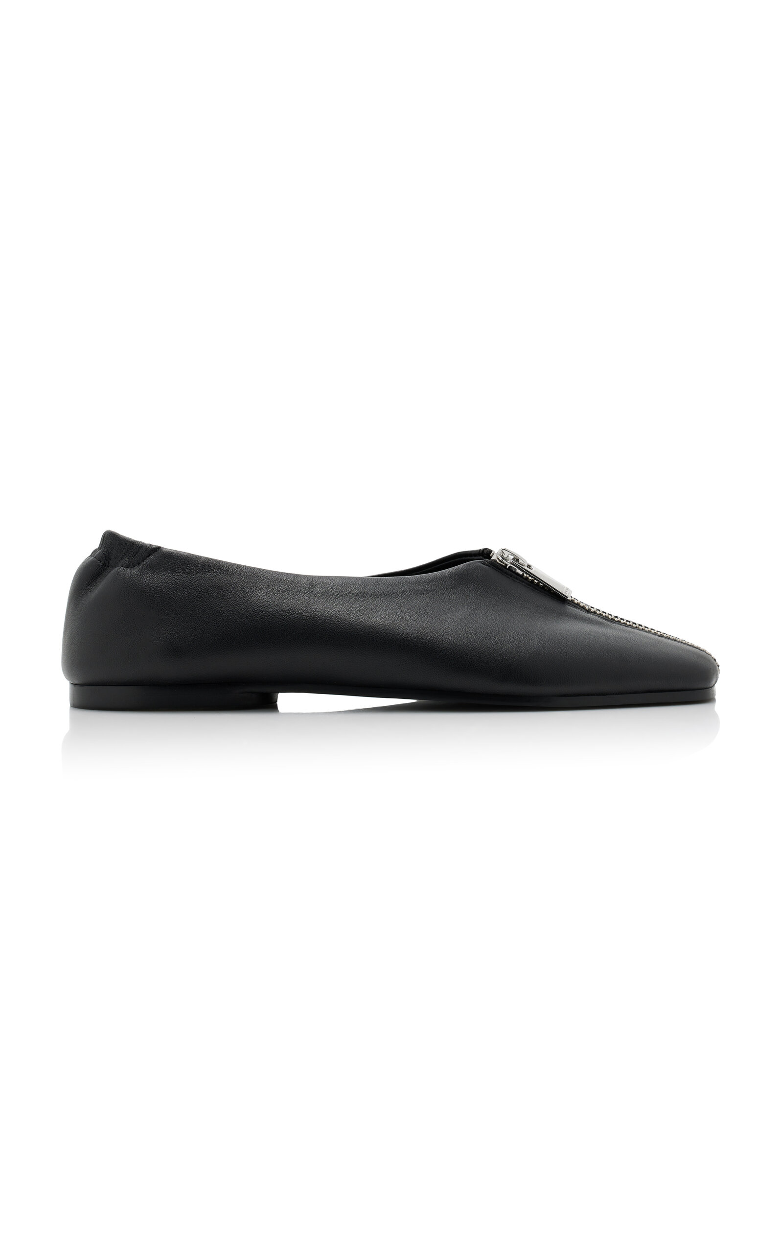 Shop Simkhai Eden Leather Flats In Black