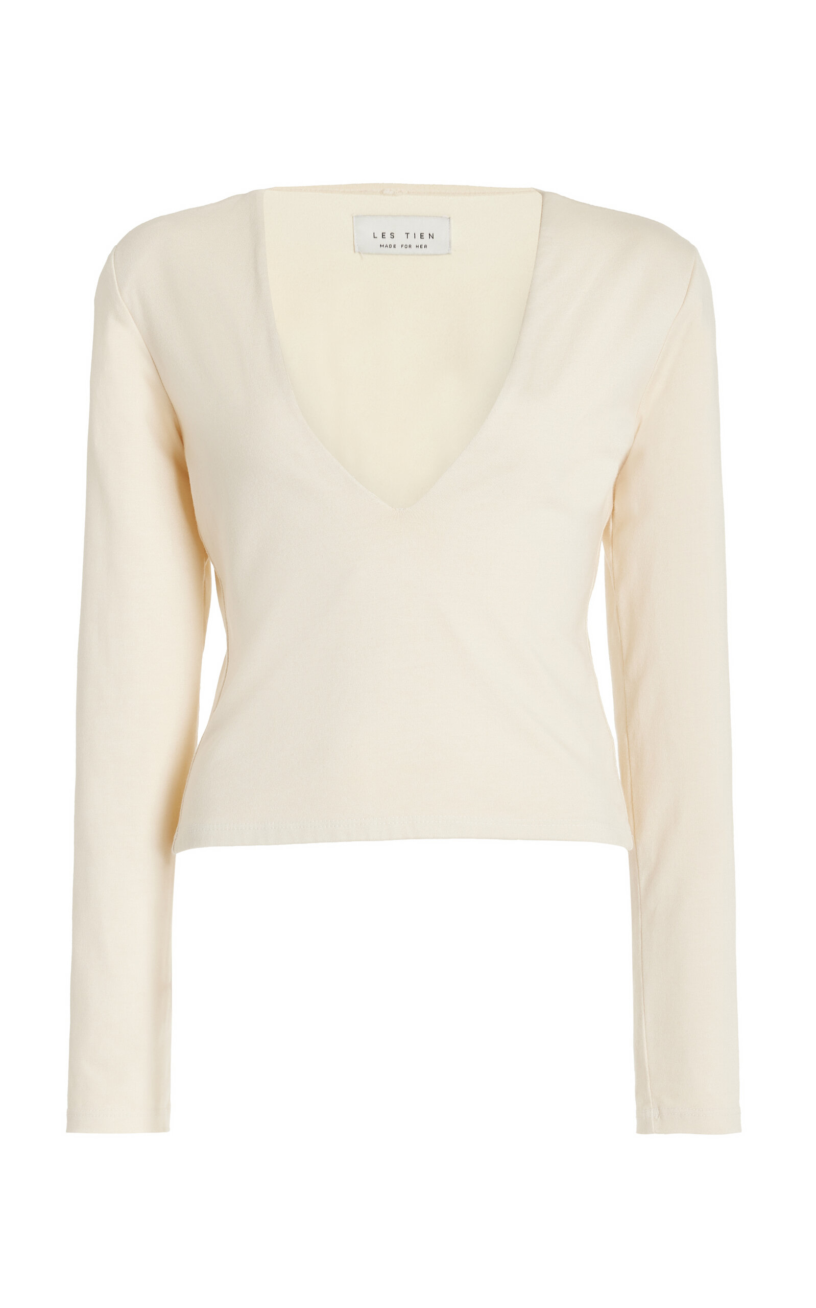 Shop Les Tien Dan Cotton-modal Top In Ivory