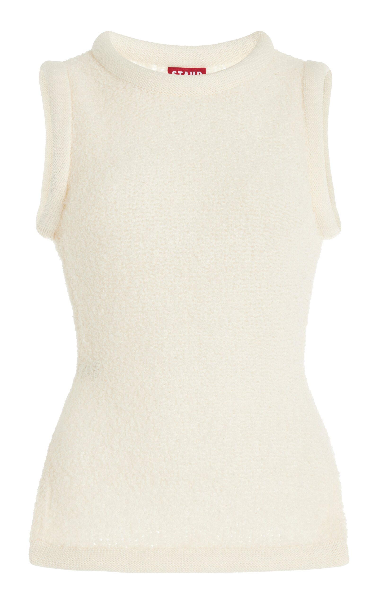 Shop Staud Aerin Sleeveless Merino Wool Top In Ivory