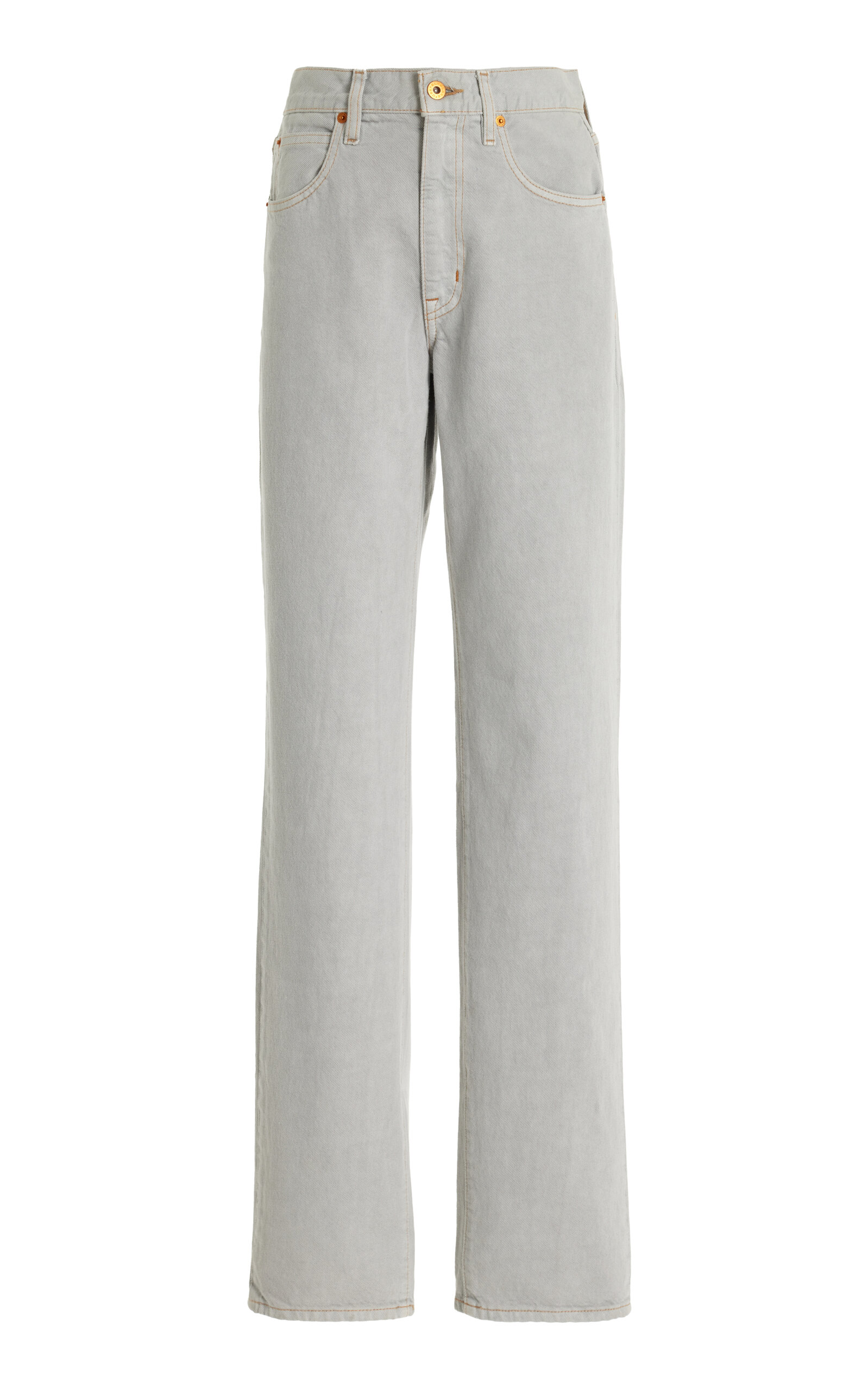 Shop Slvrlake Sophie Rigid Mid-rise Long Straight-leg Jeans In Grey