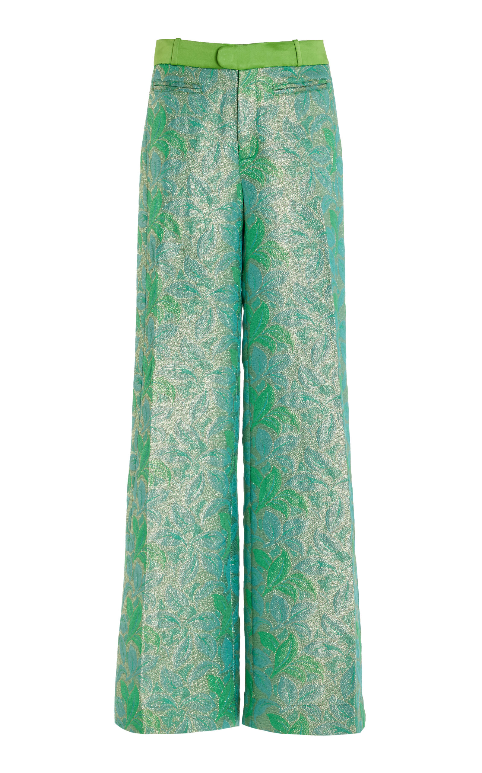 Libra Brocade Straight-Leg Pants