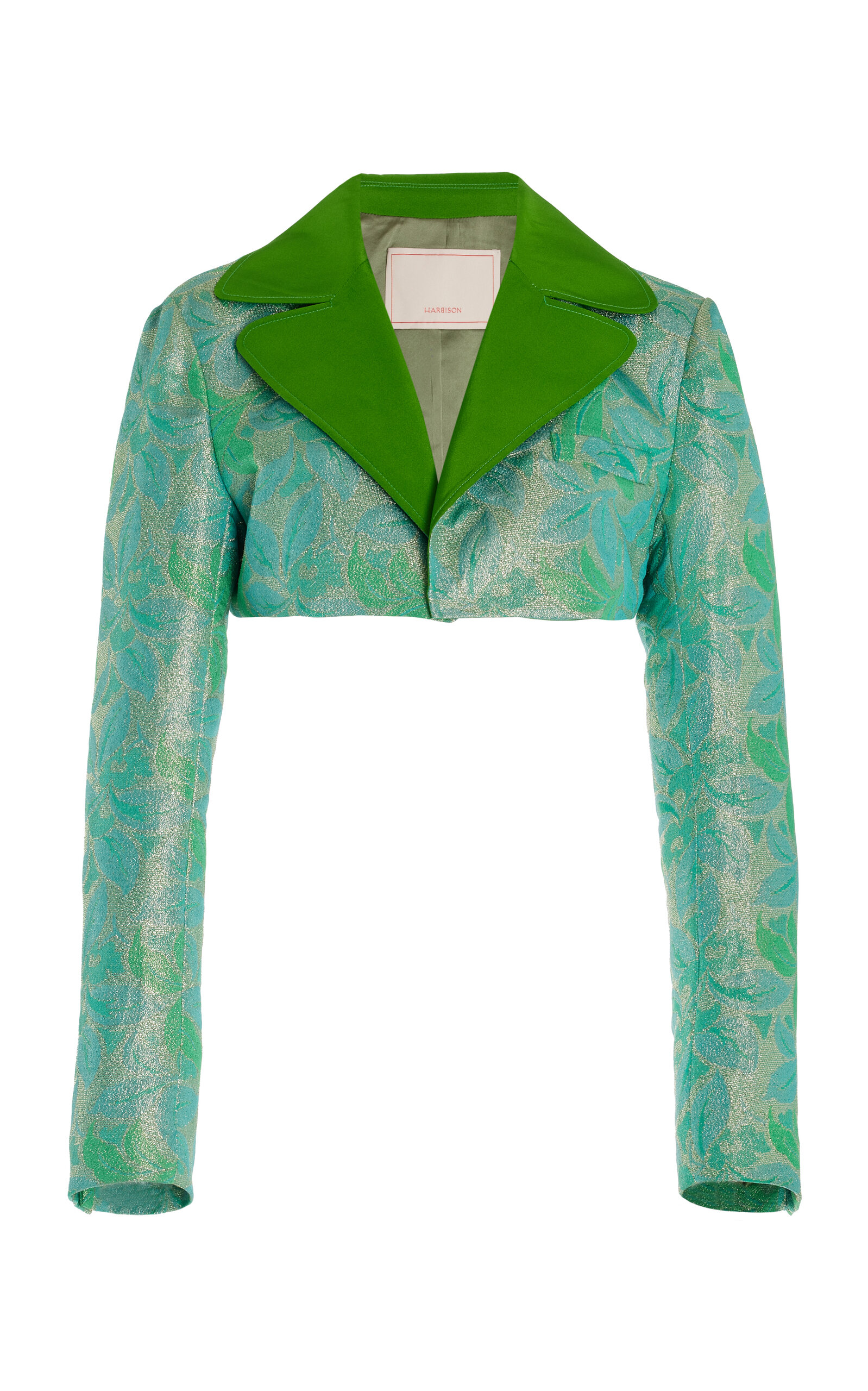 Quantum Cropped Brocade Blazer