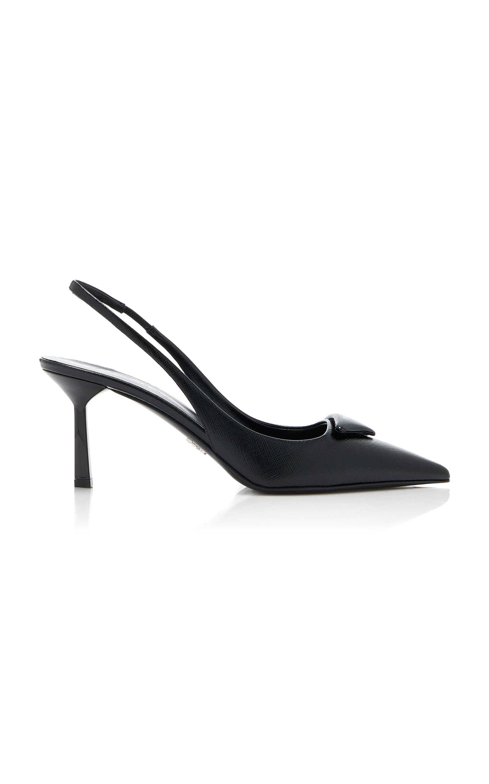 Shop Prada Leather Slingback Pumps In Black