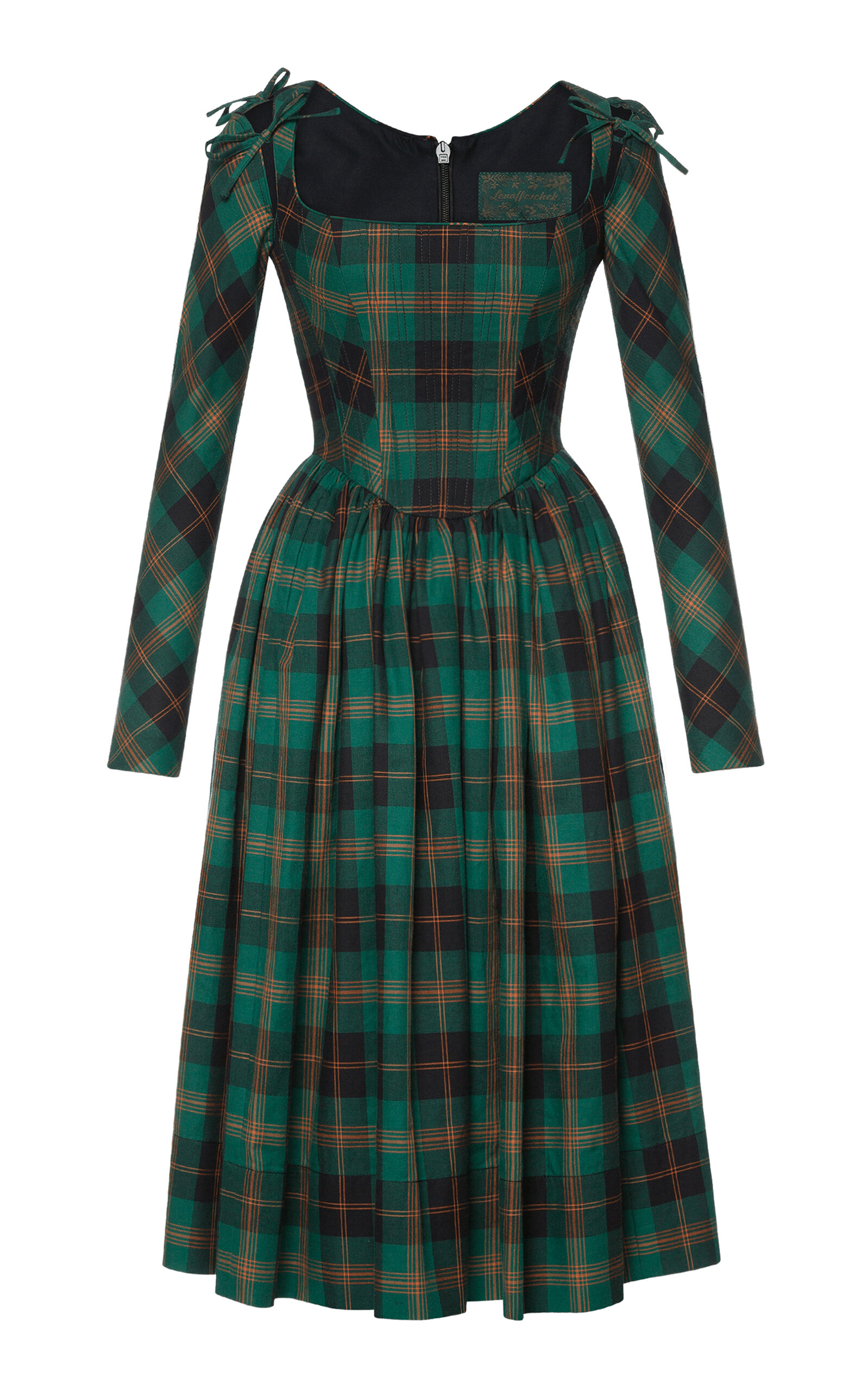 Vivienne Convertible Plaid Cotton Midi Dress