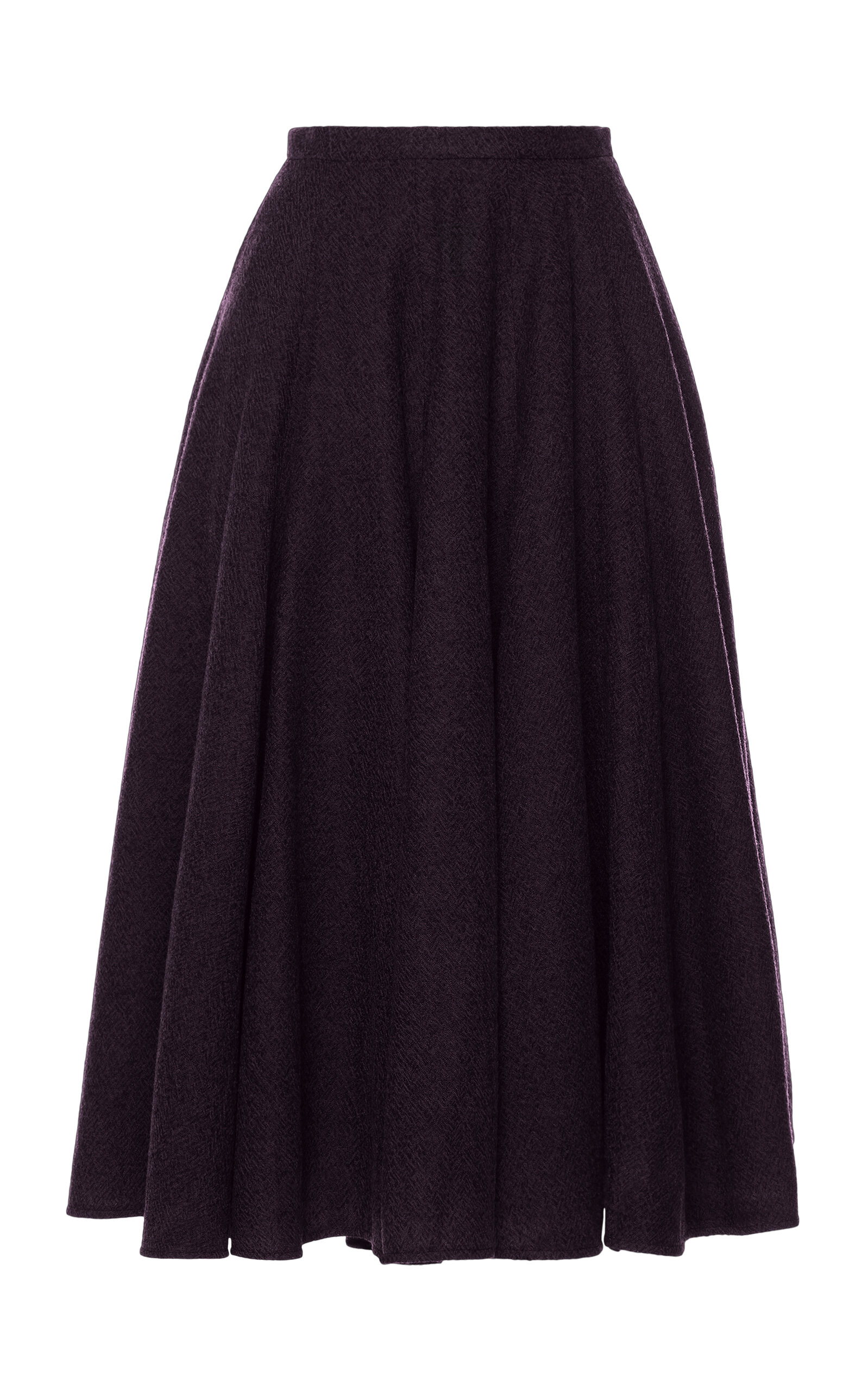 Shop Lena Hoschek Daydream Wool Midi Skirt In Purple