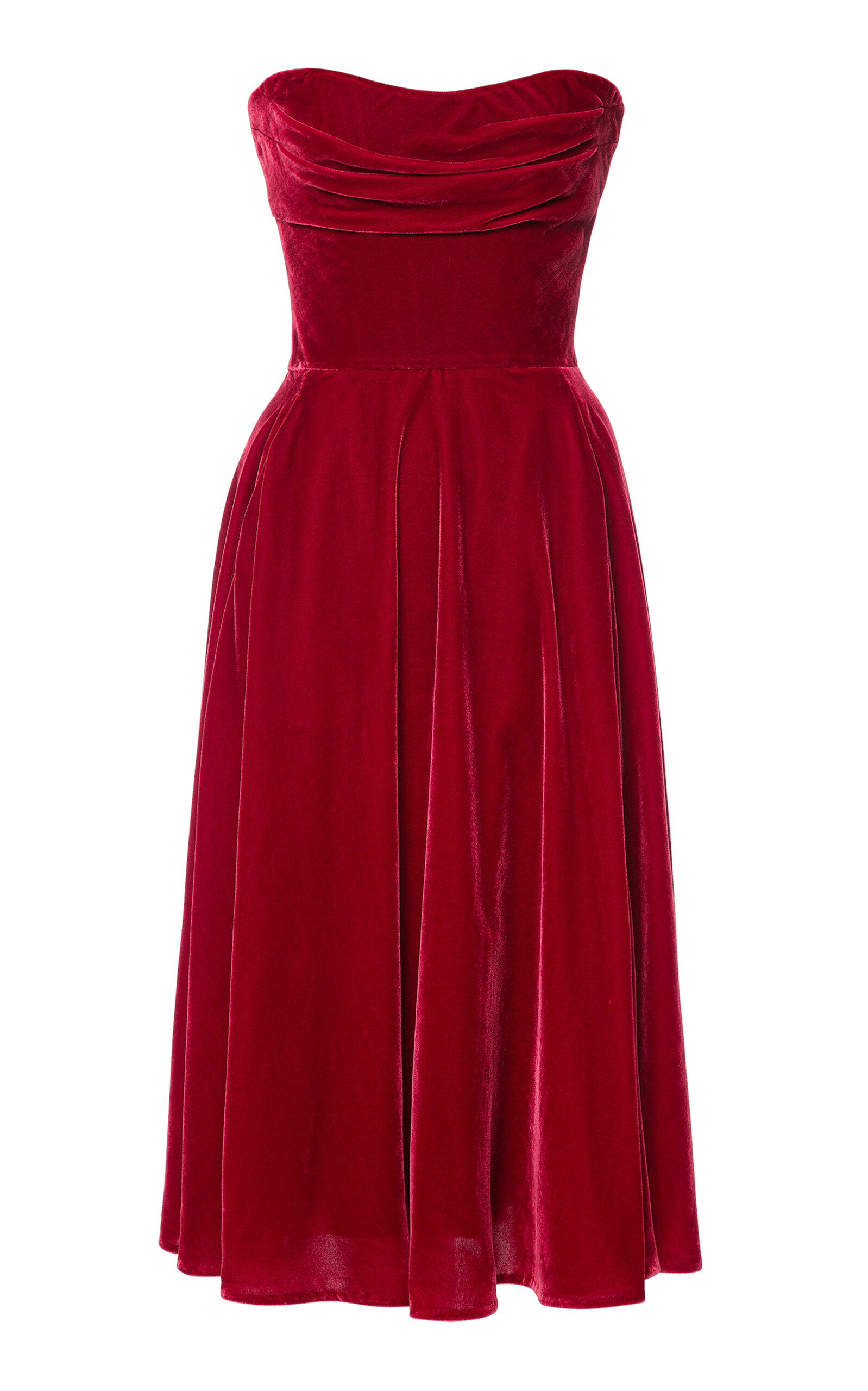 Chivalry Strapless Velvet Midi Dress