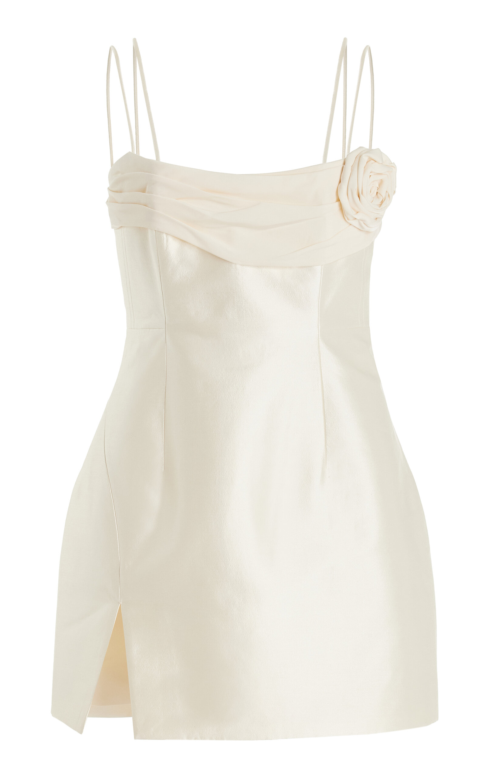 Shop Rachel Gilbert Sawyer Silk-wool Mini Dress In Ivory