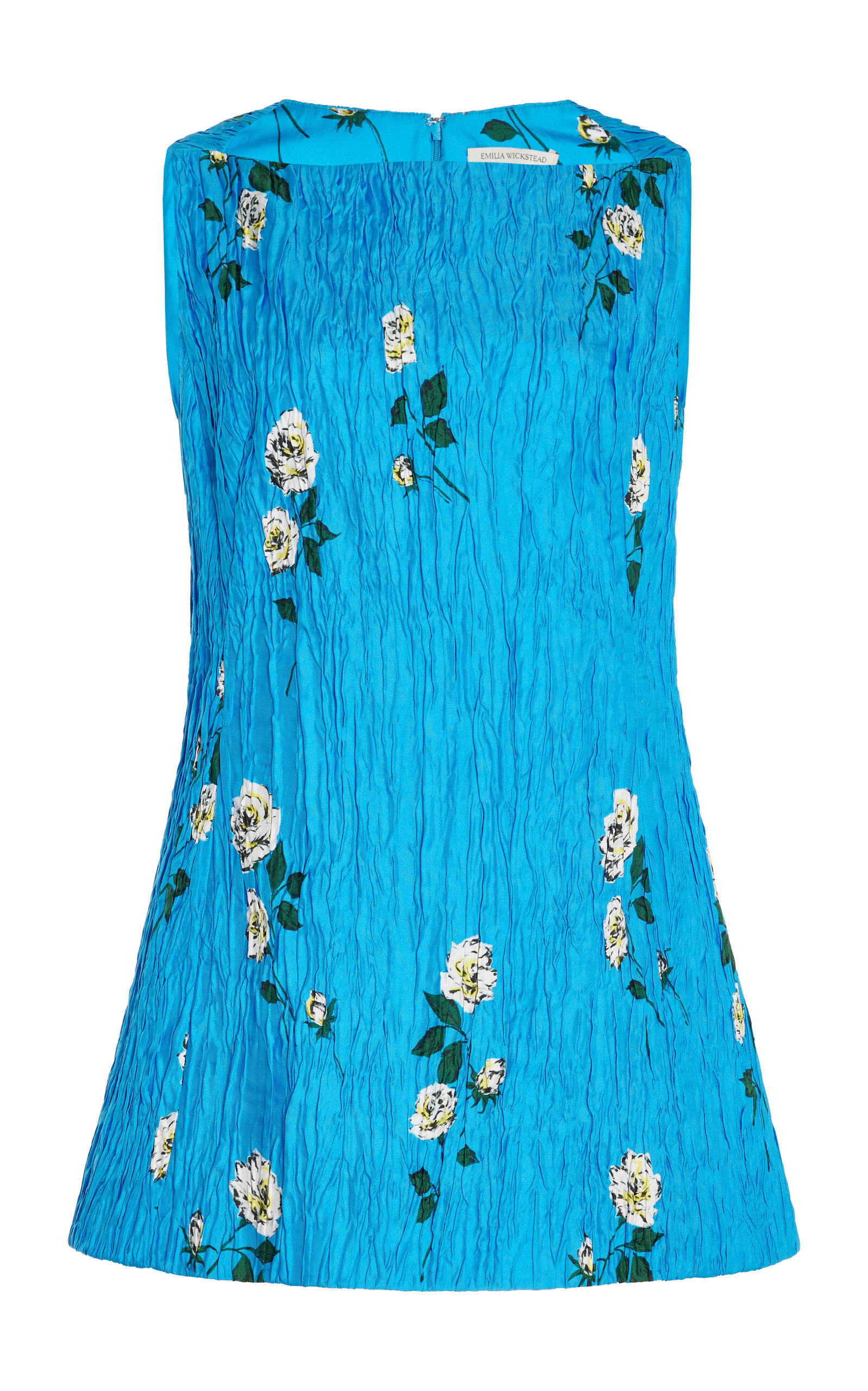 Emilia Wickstead Fifer Floral Silk Mini Dress In Blue