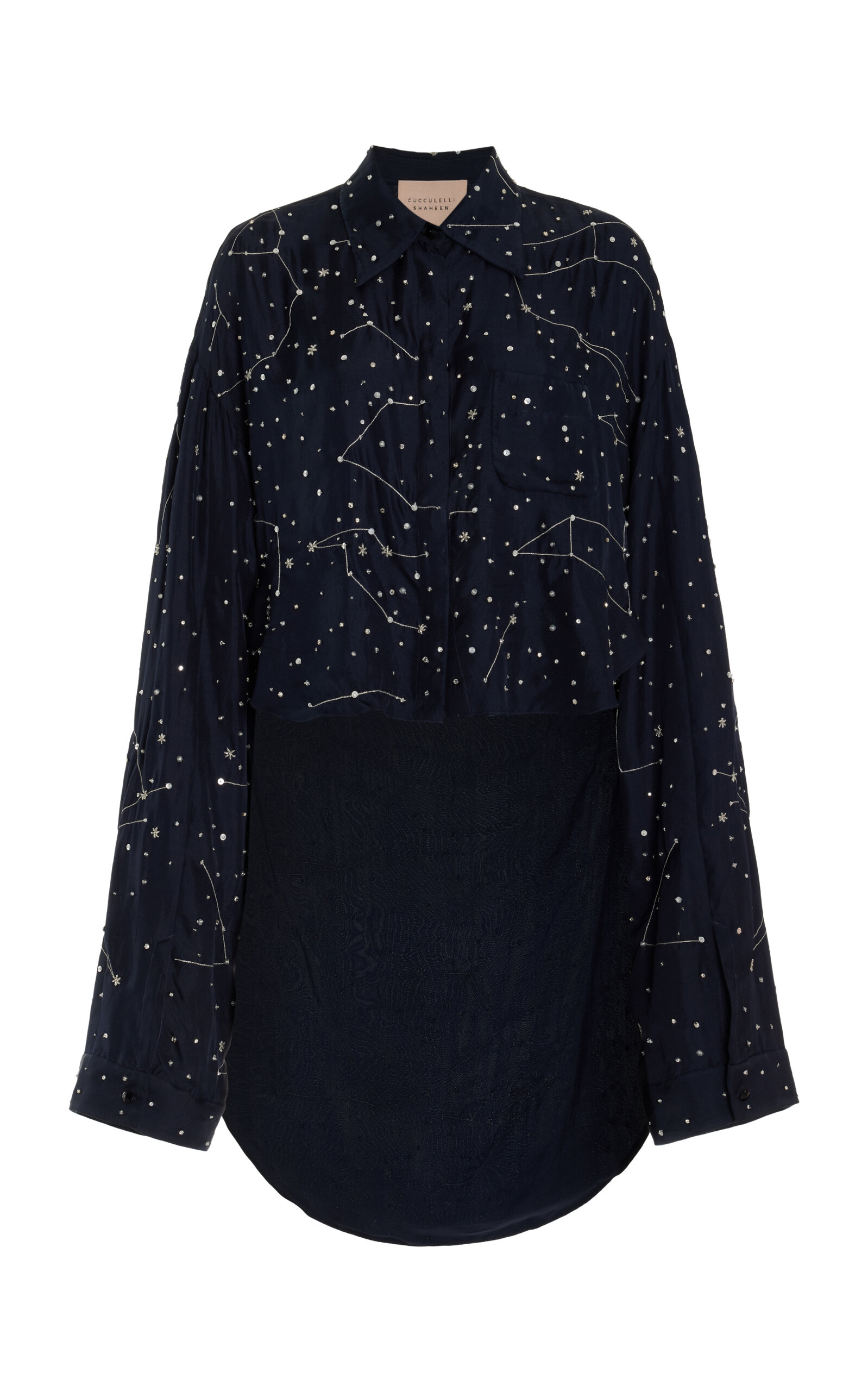 La Galaxie Embellished Silk Shirt