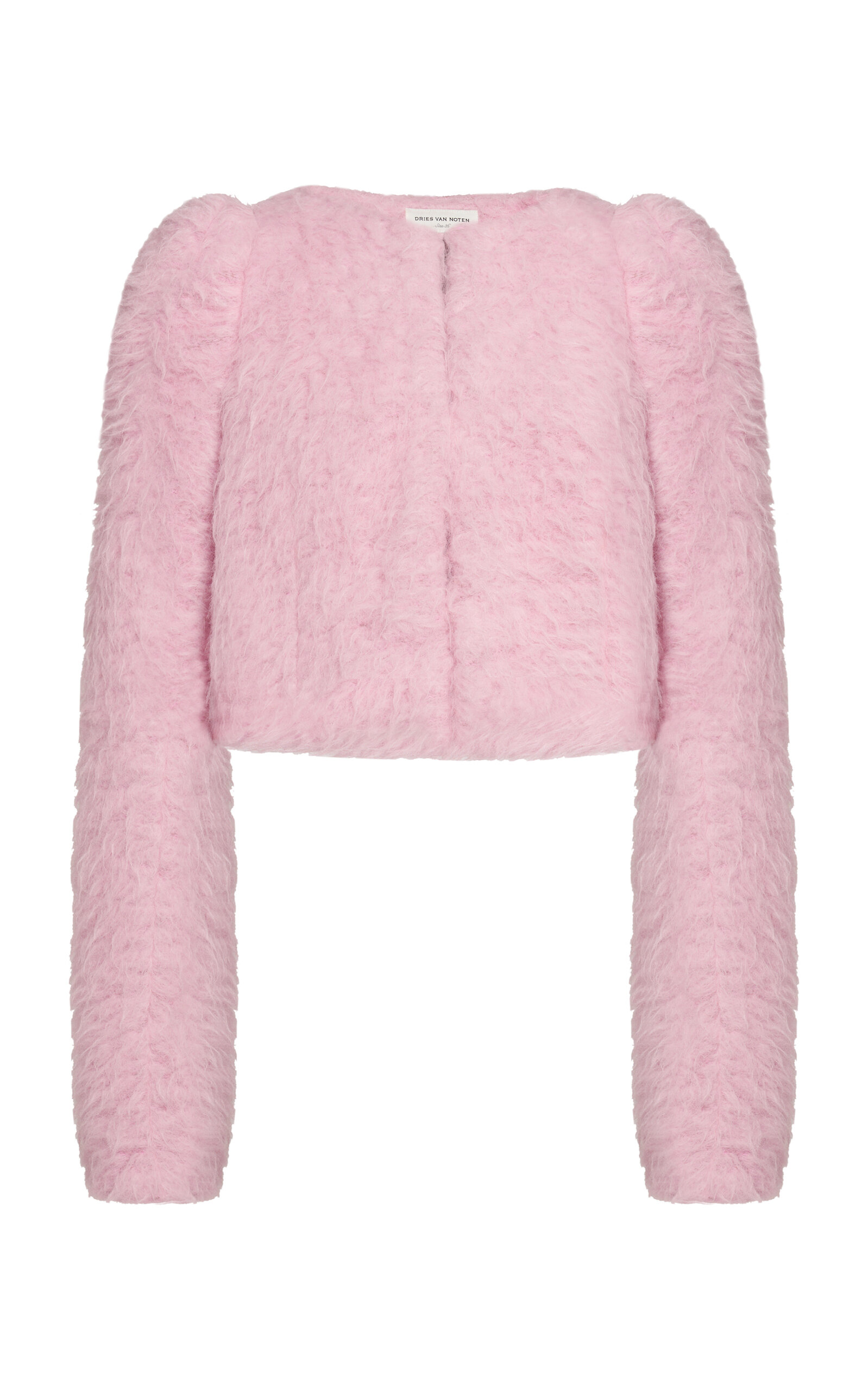 Shop Dries Van Noten Bea Textured Wool-blend Jacket In Pink