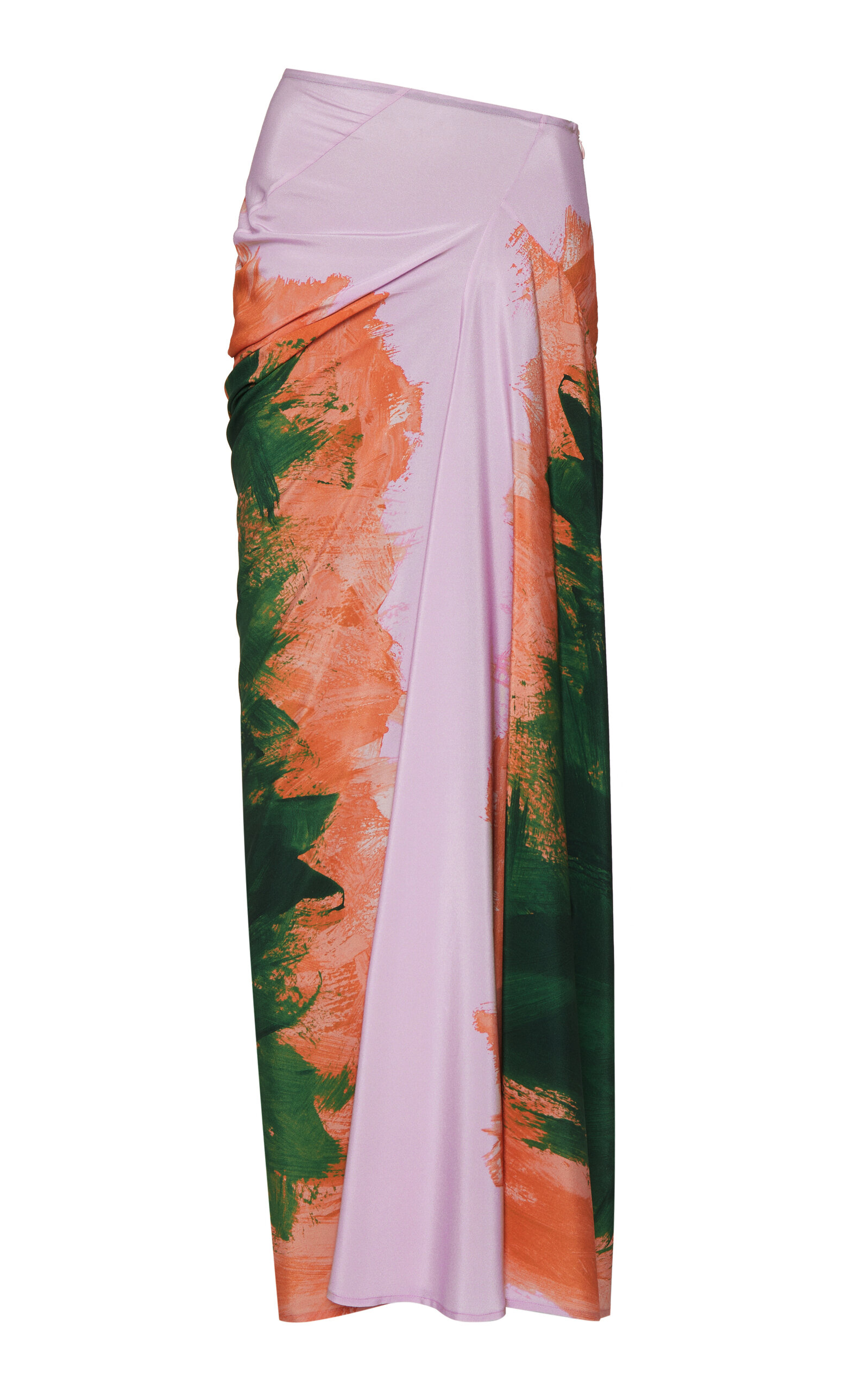 Saren Printed Silk-Blend Maxi Skirt