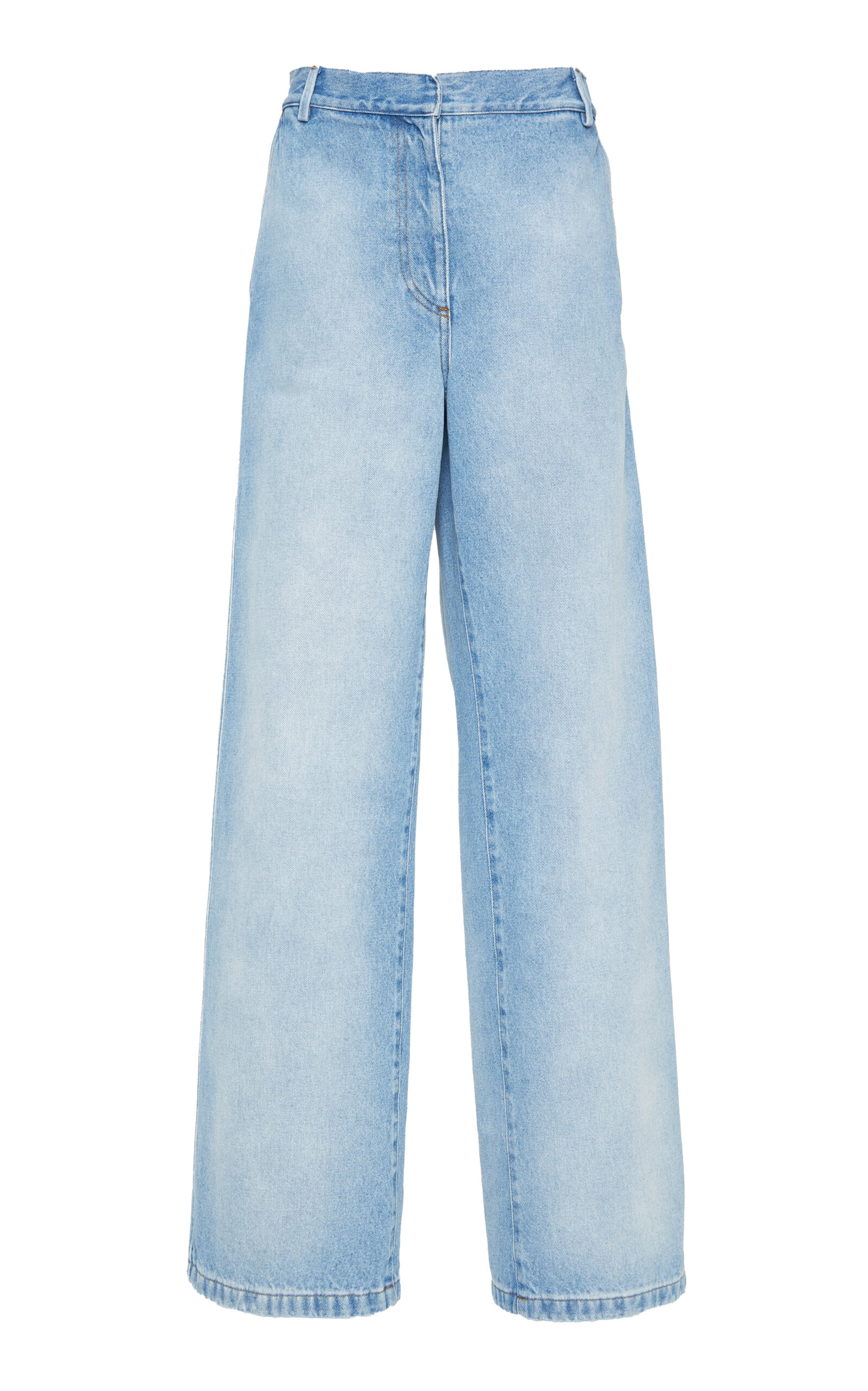 Shop Dries Van Noten Paxy Rigid High-rise Wide-leg Jeans In Light Blue