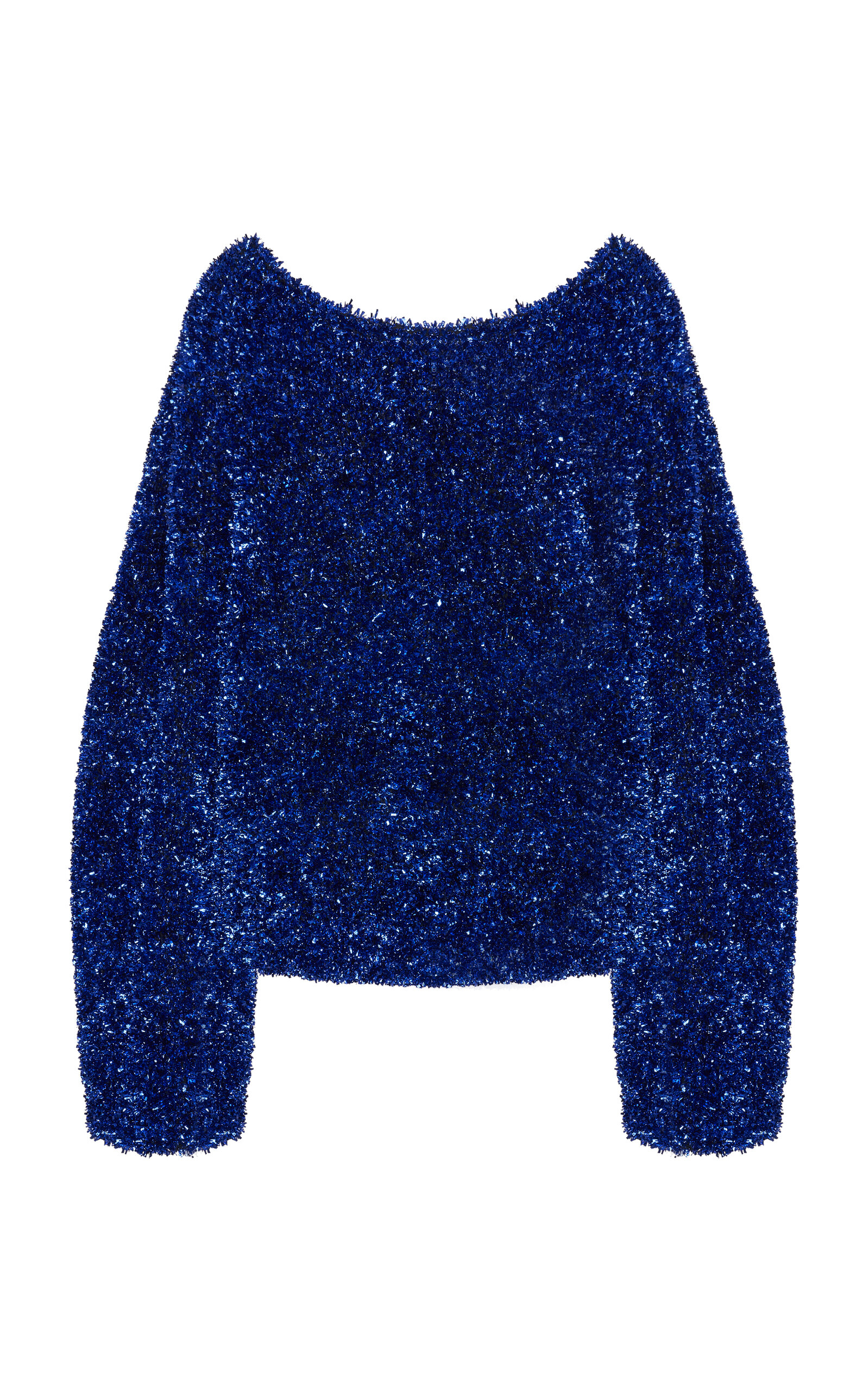 Shop Dries Van Noten Tess Metallic Wool-blend Sweater In Blue