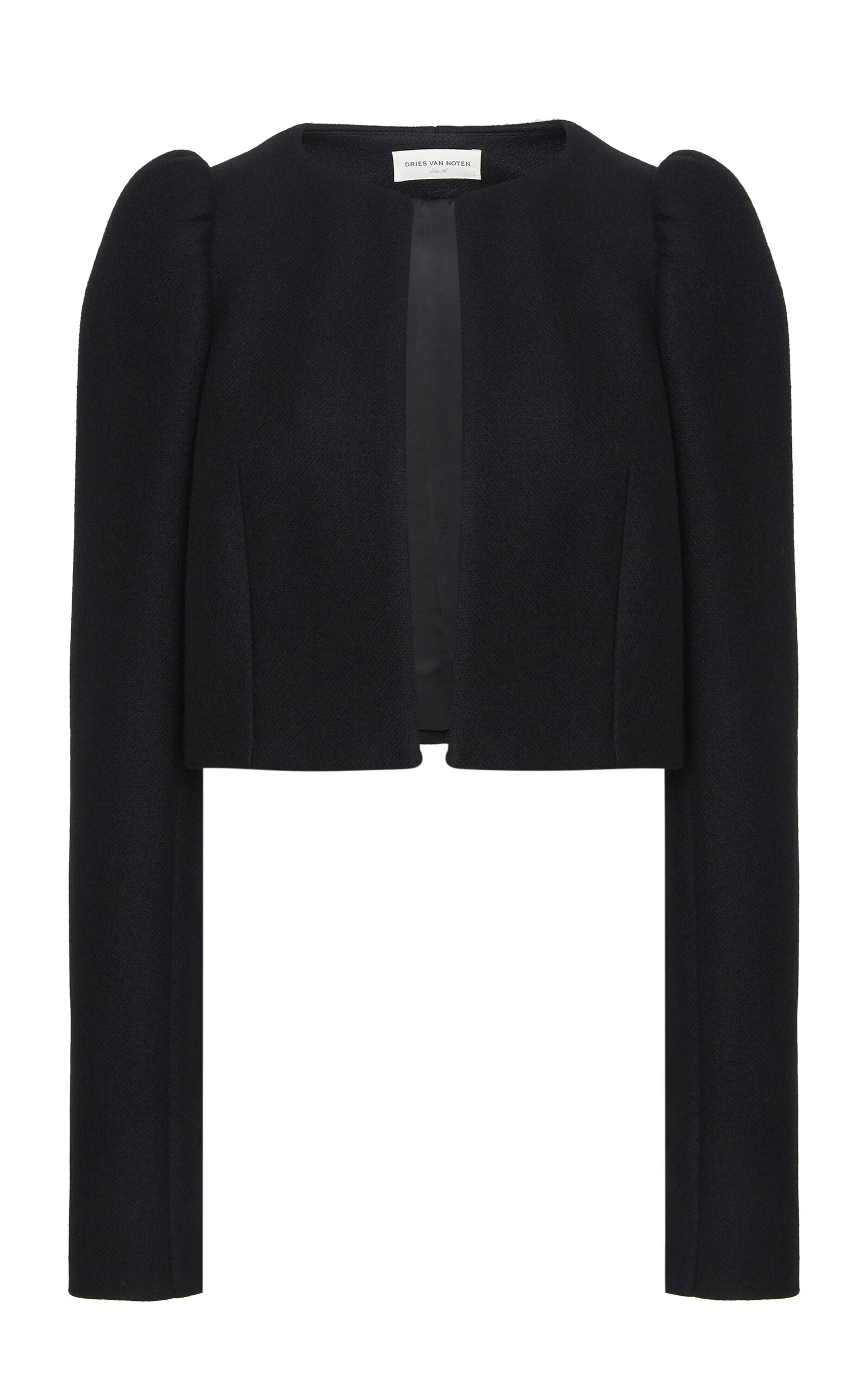 Shop Dries Van Noten Bea Wool-blend Bolero In Black