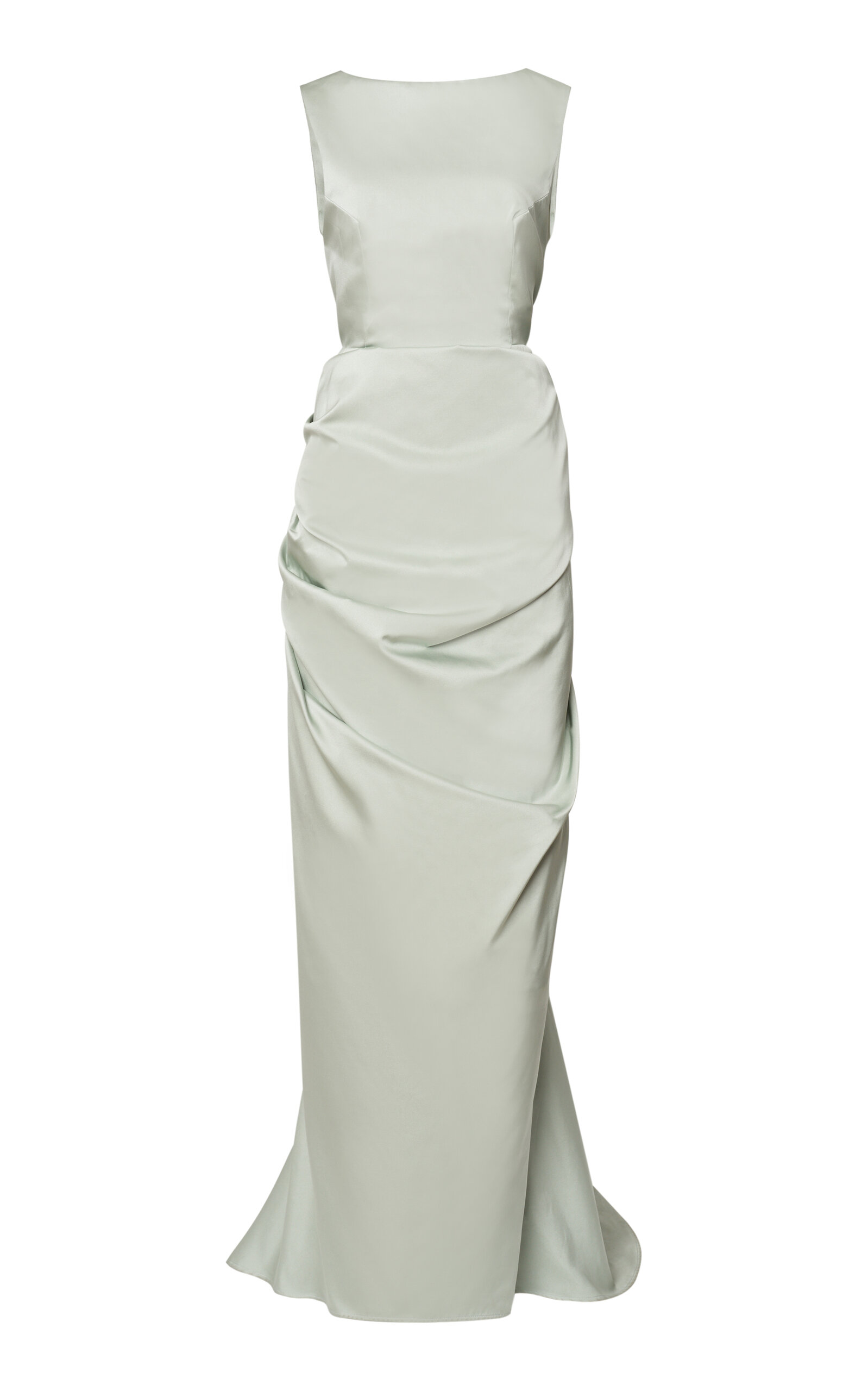 Shop Dries Van Noten Danama Draped Crepe Gown In Ivory