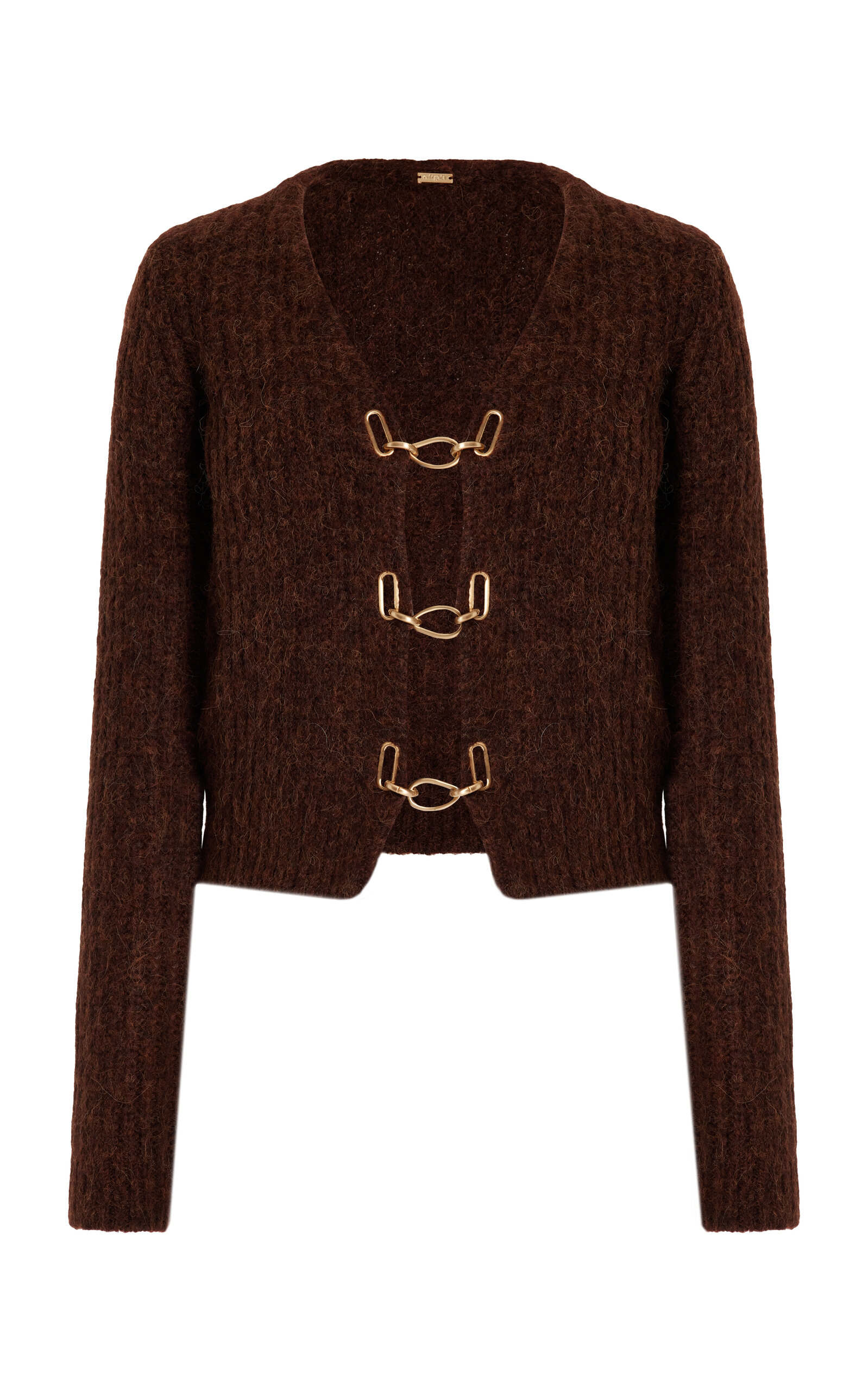 Shop Cult Gaia Adel Wool-blend Cardigan In Brown