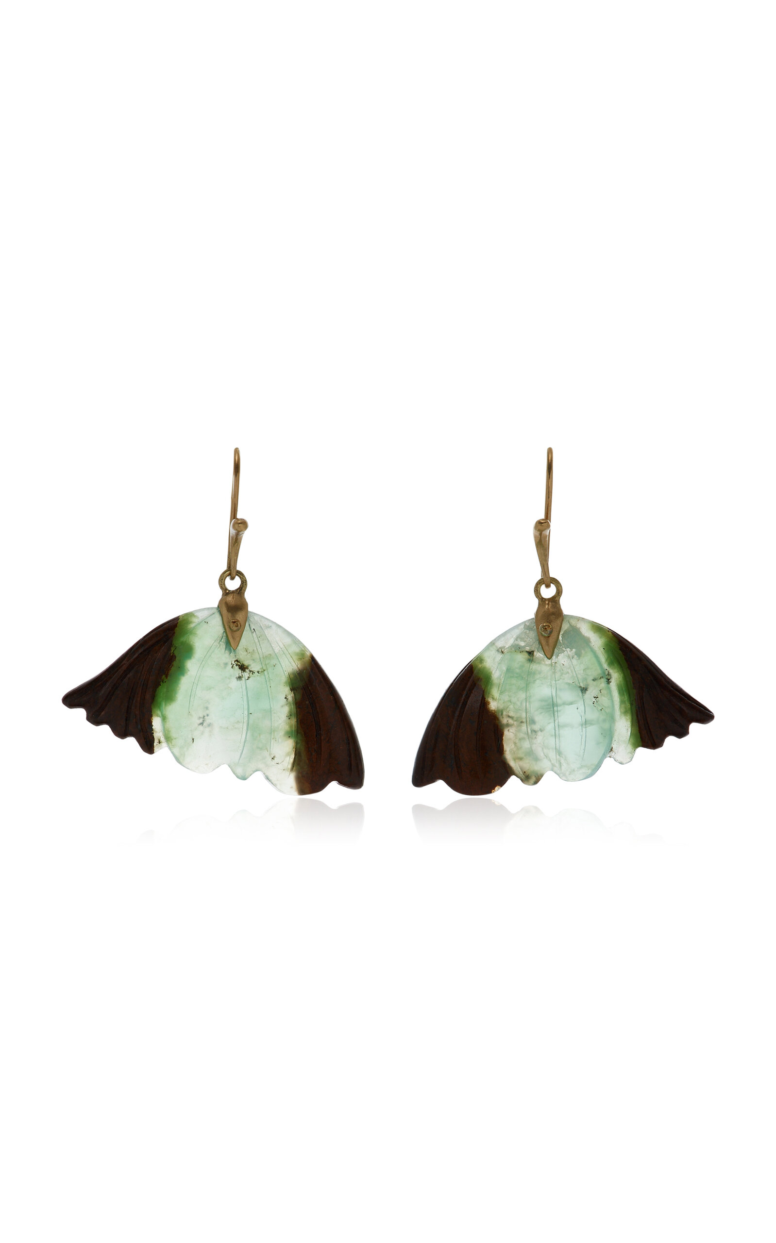 18K Yellow Chrysoprase Earrings