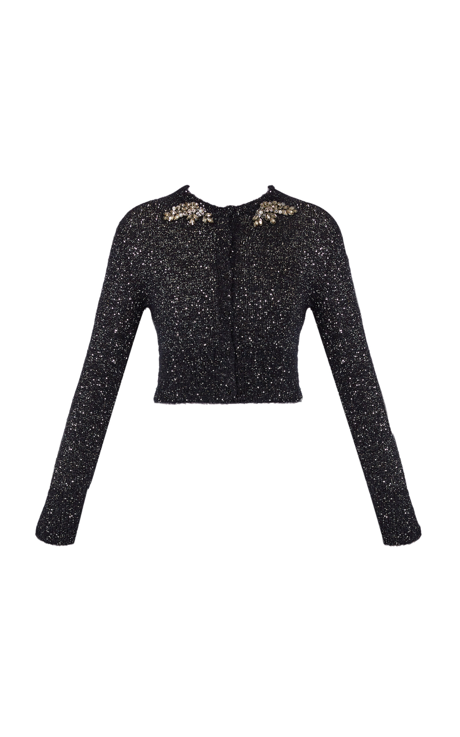 Erdem Embellished Alpaca-blend Cardigan In Black