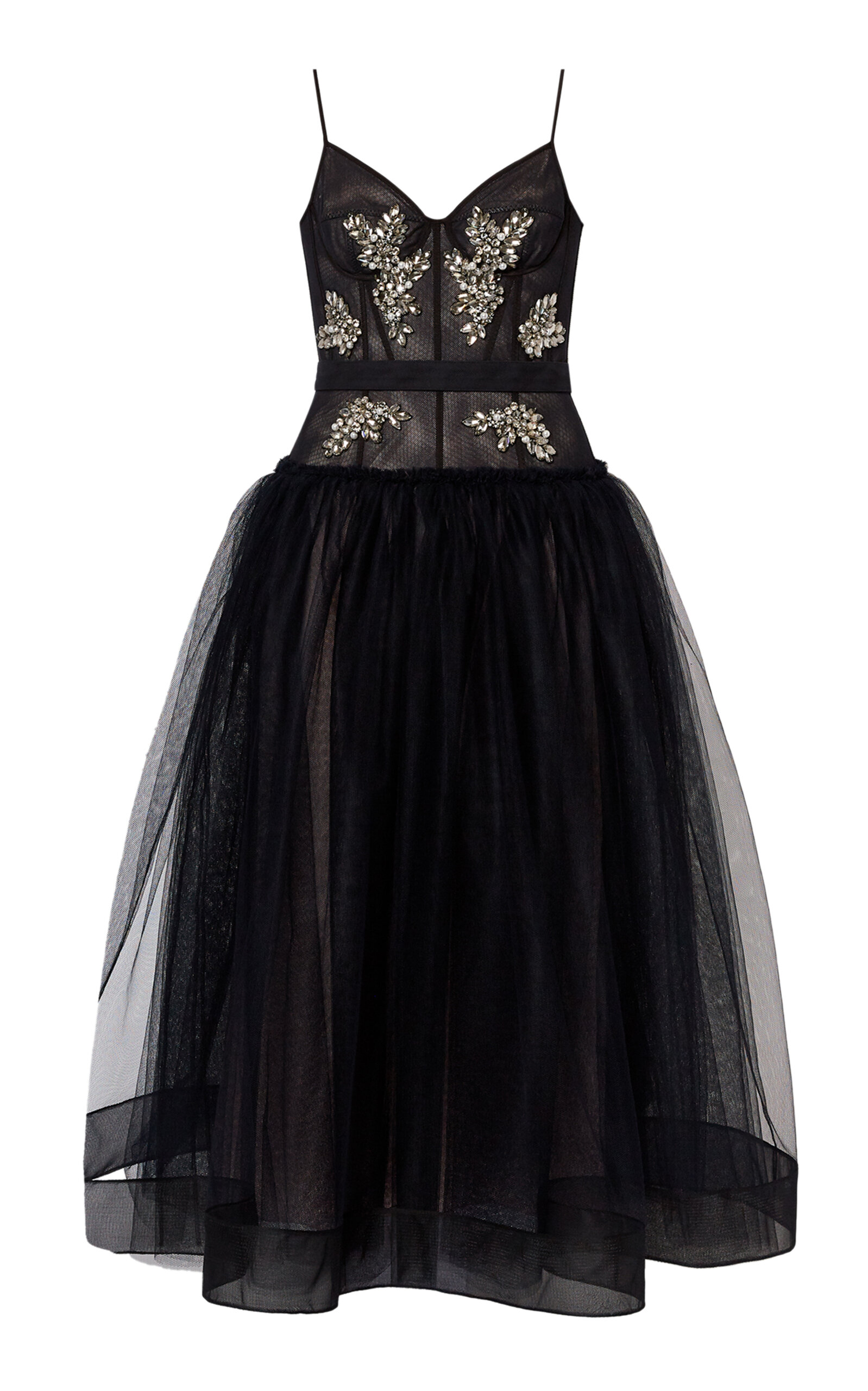 Erdem Embellished Bustier Cocktail Dress In Black