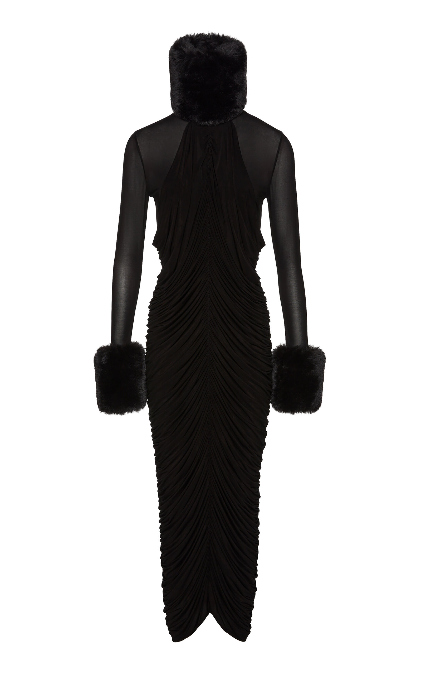 Shop Magda Butrym Cupro Maxi Dress In Black