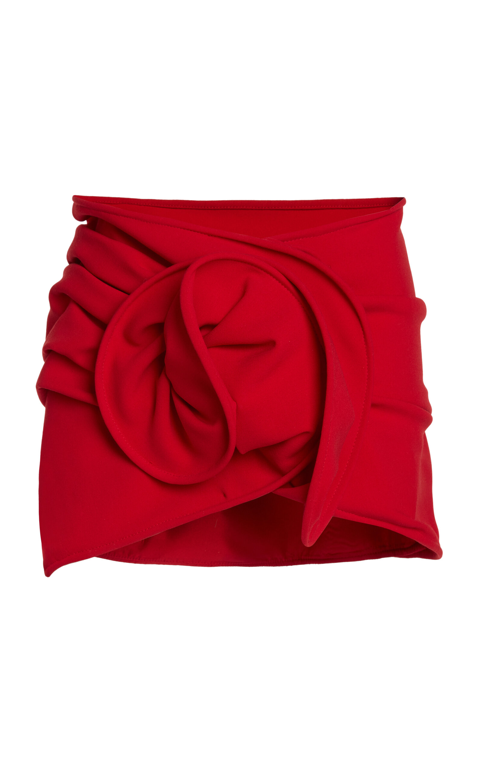 Rosette-Detailed Stretch-Wool Mini Skirt